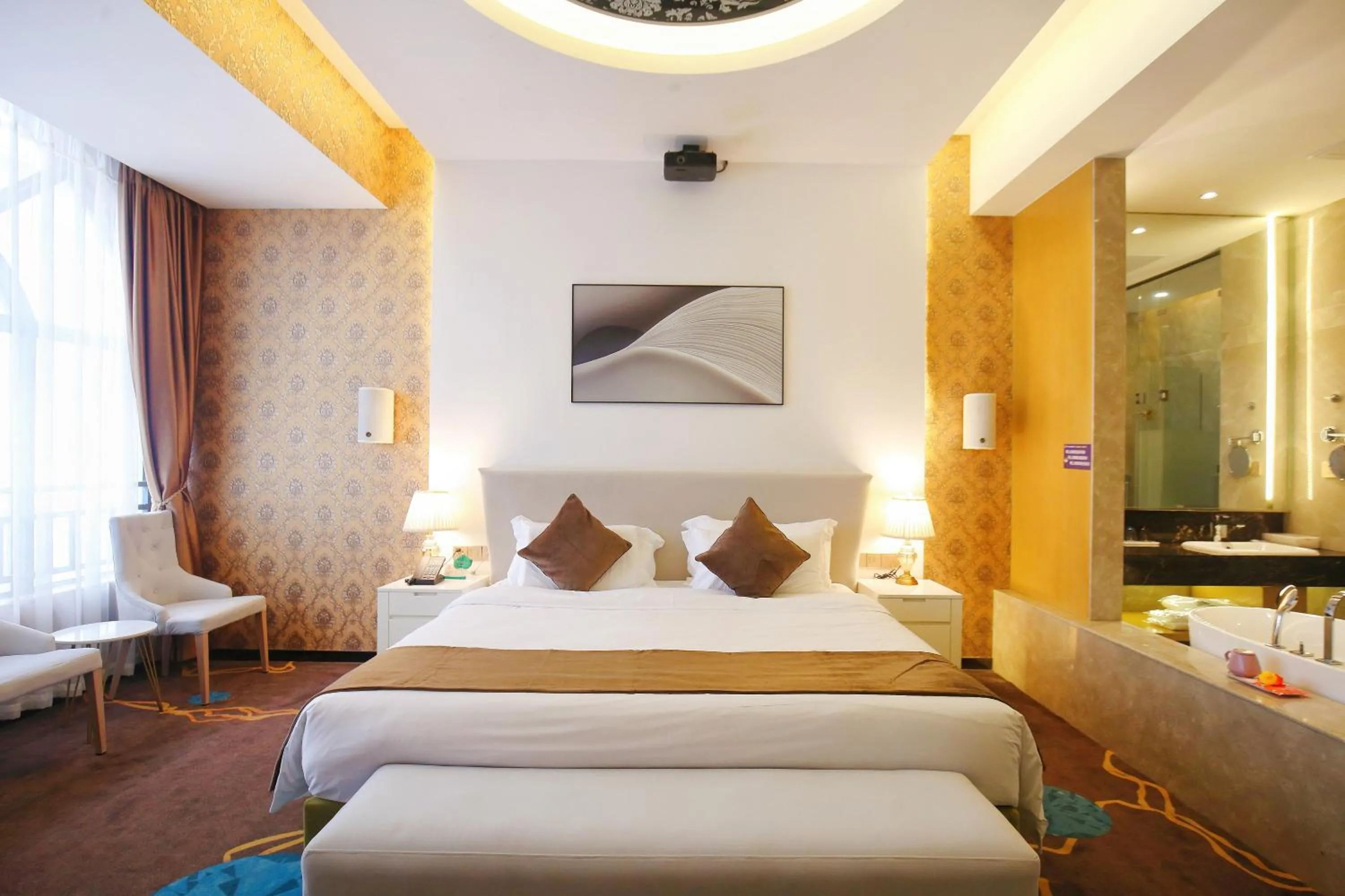 Bed in Taishan He Style Hotel