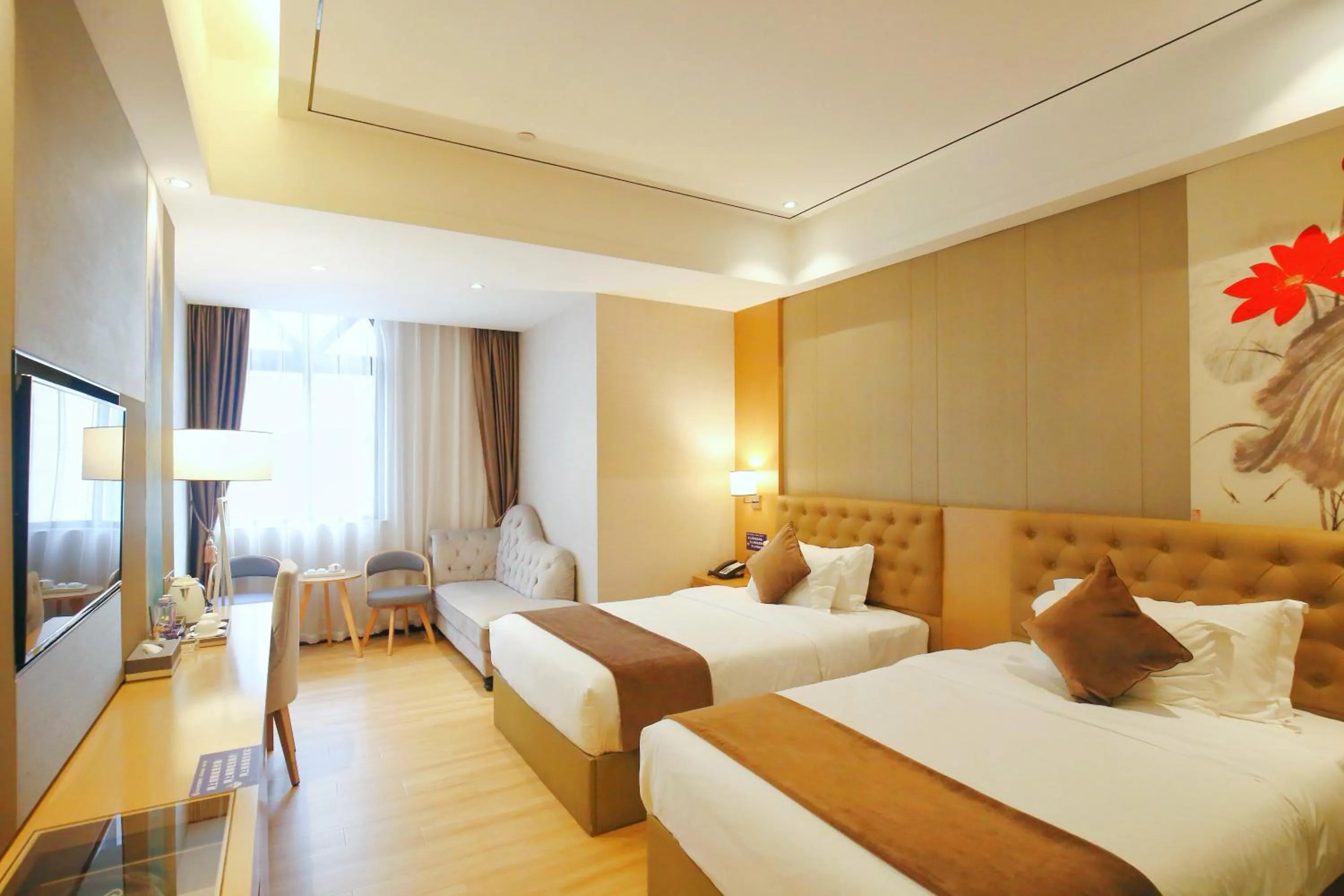 Bed in Taishan He Style Hotel