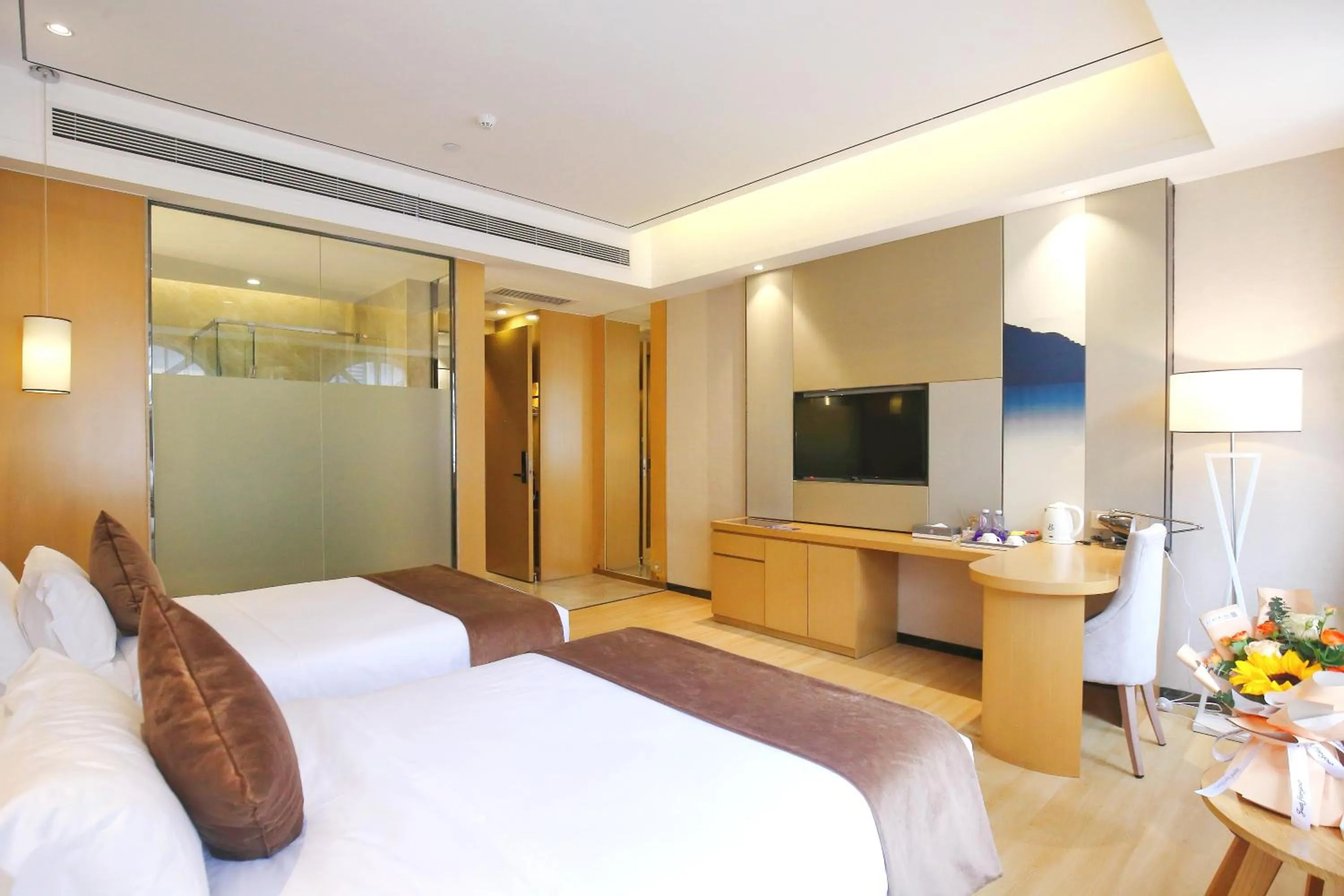 Bed in Taishan He Style Hotel