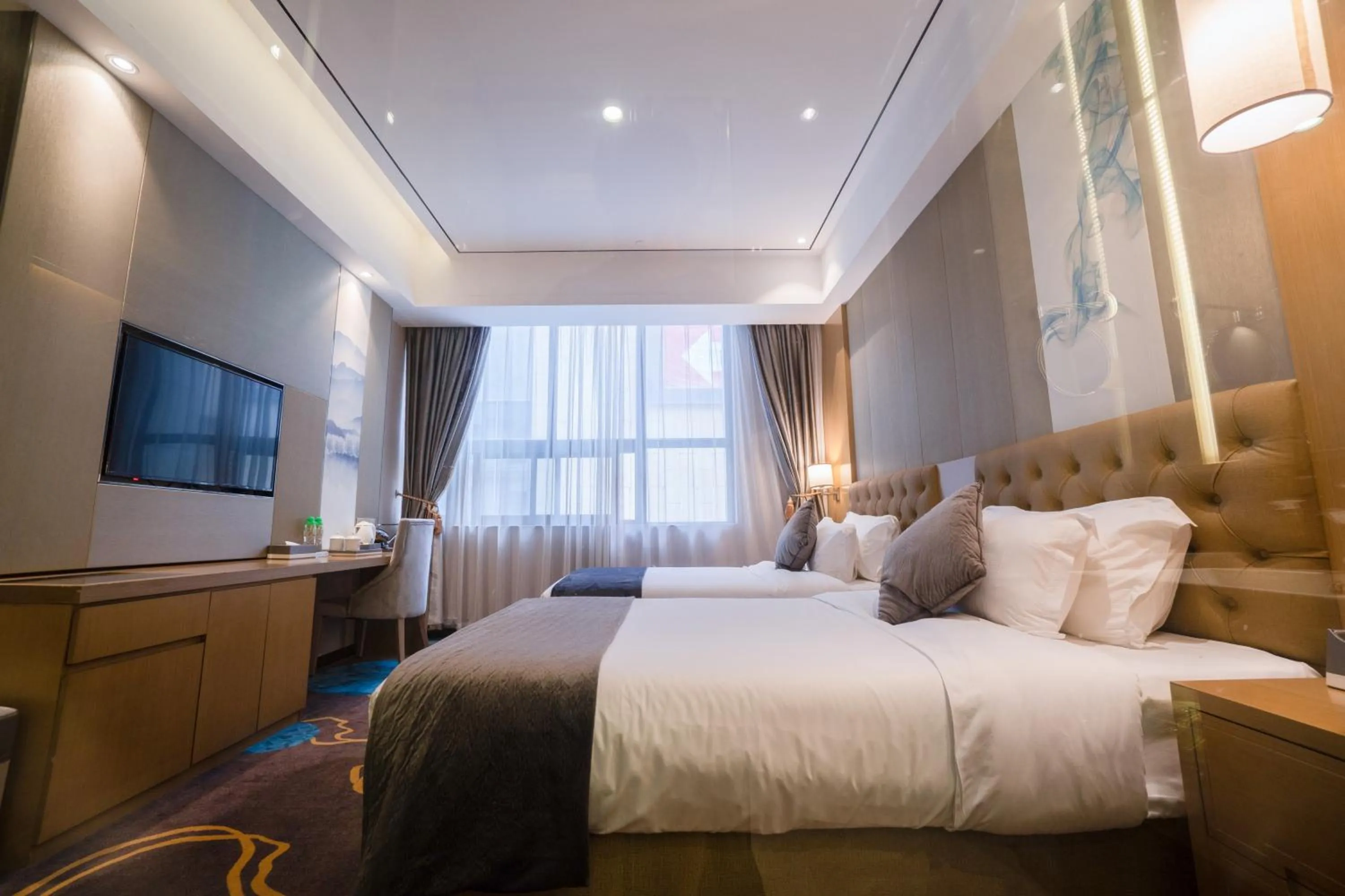 Bed in Taishan He Style Hotel