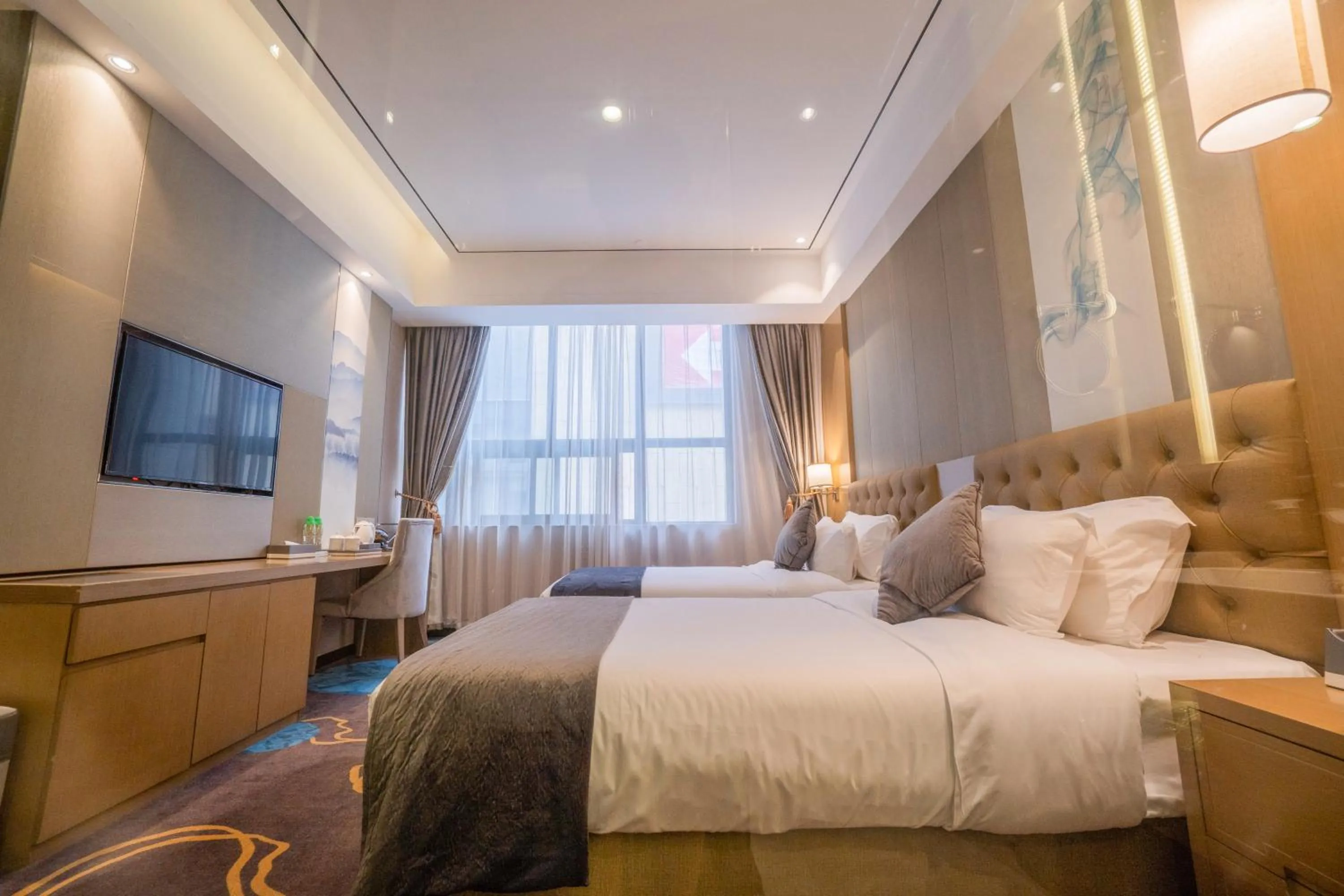 Bed in Taishan He Style Hotel