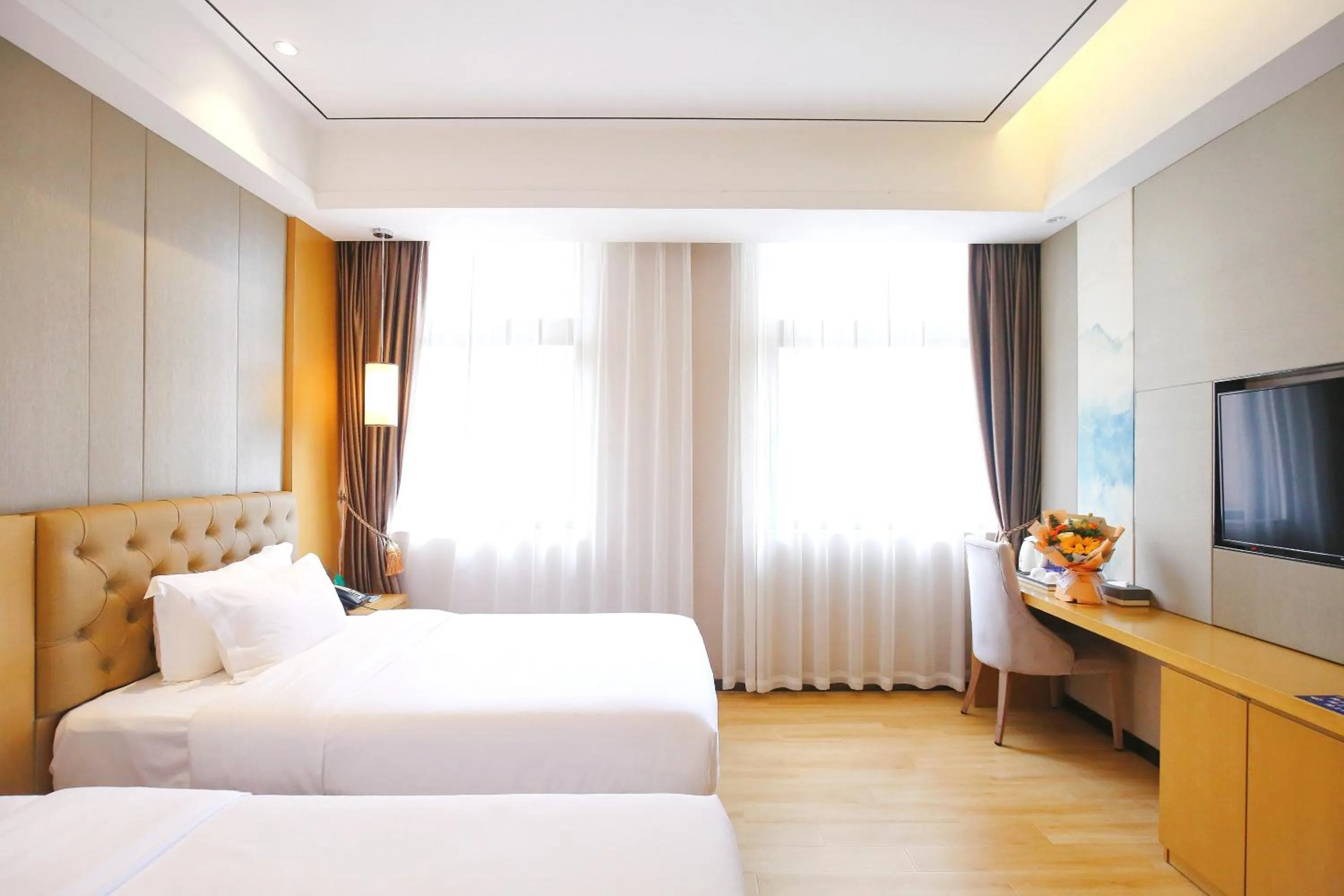 Bed in Taishan He Style Hotel