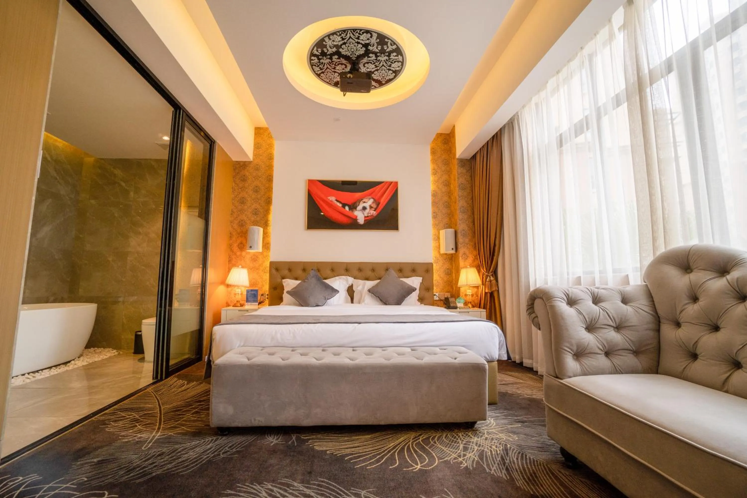 Bed in Taishan He Style Hotel