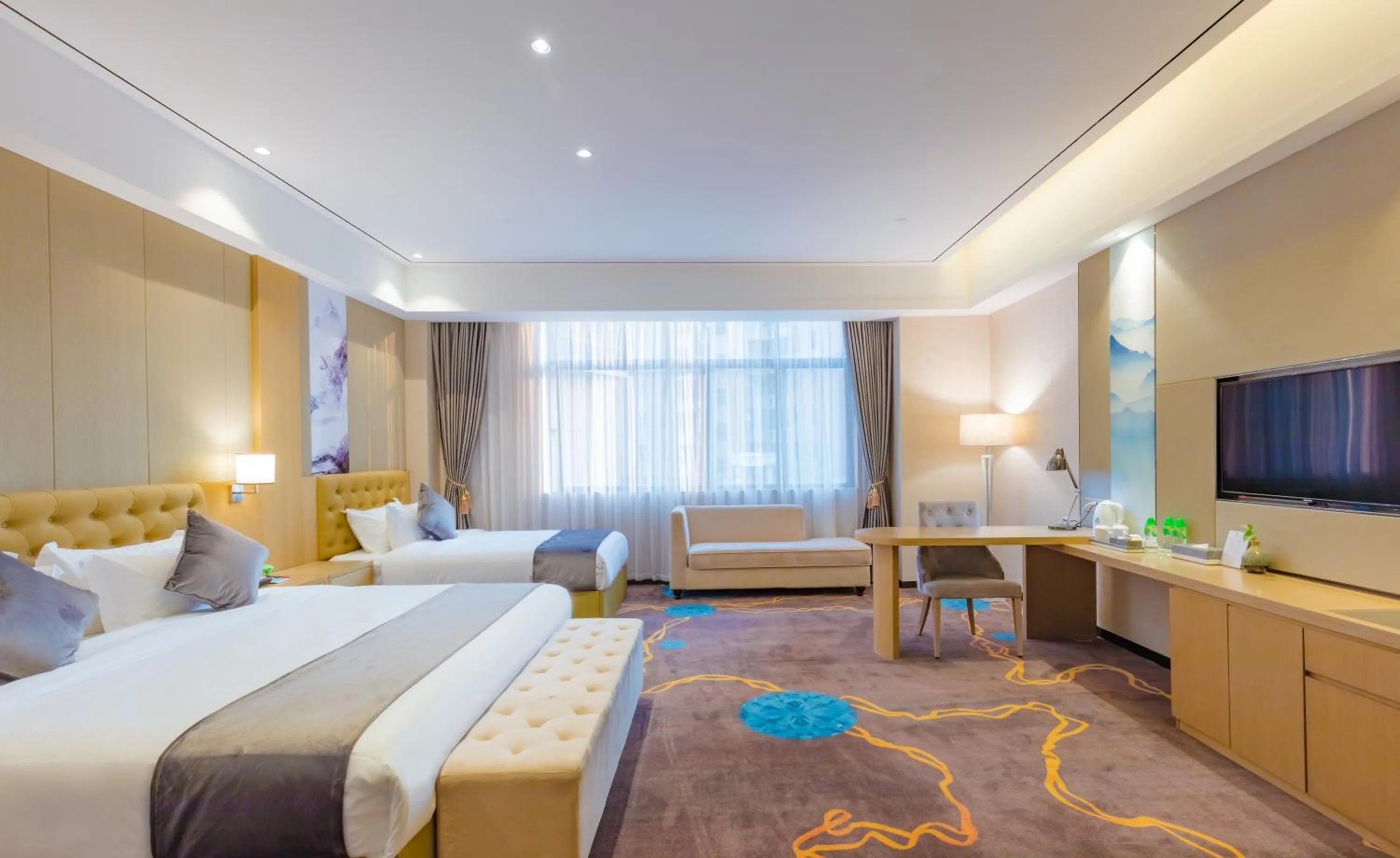 Bed in Taishan He Style Hotel