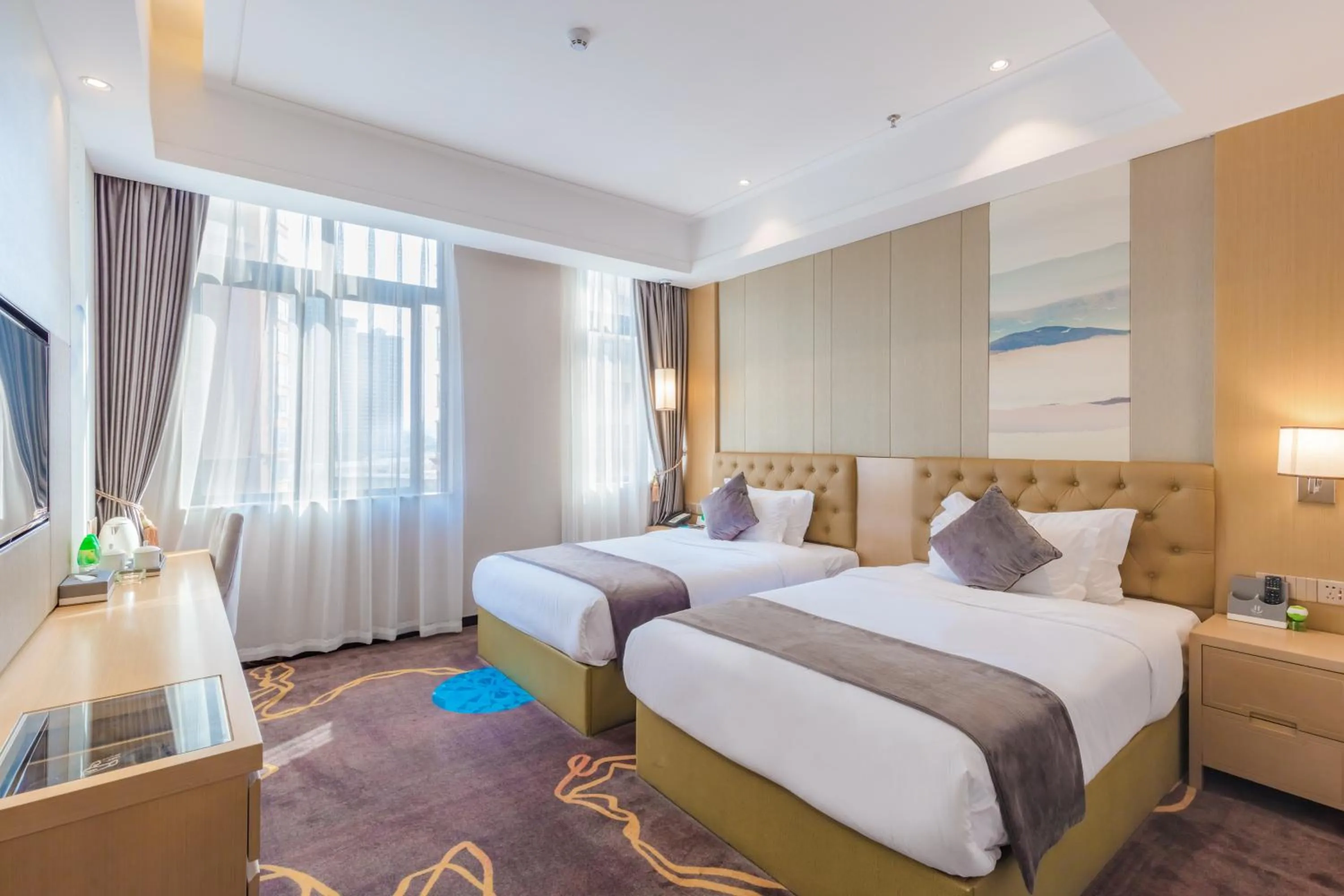 Bed in Taishan He Style Hotel