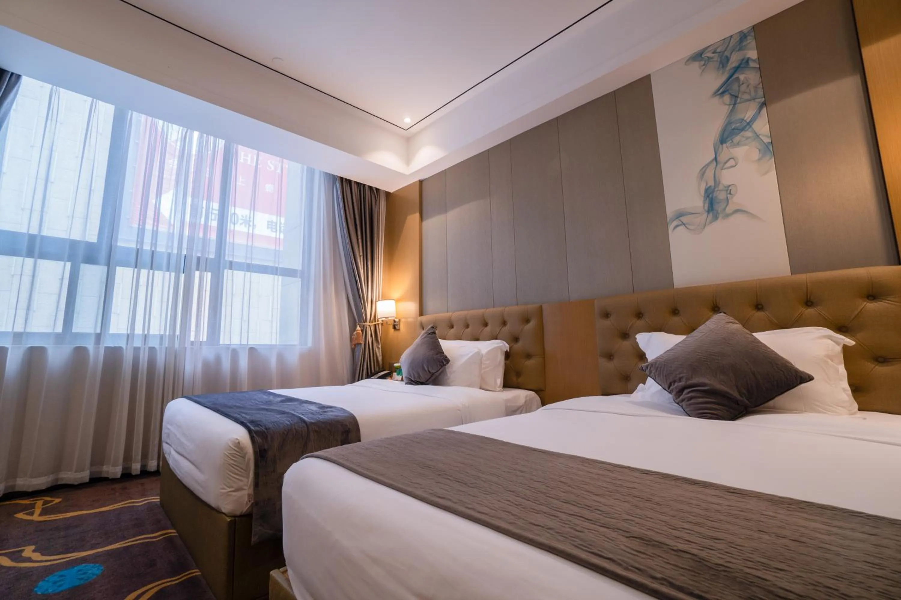 Bed in Taishan He Style Hotel