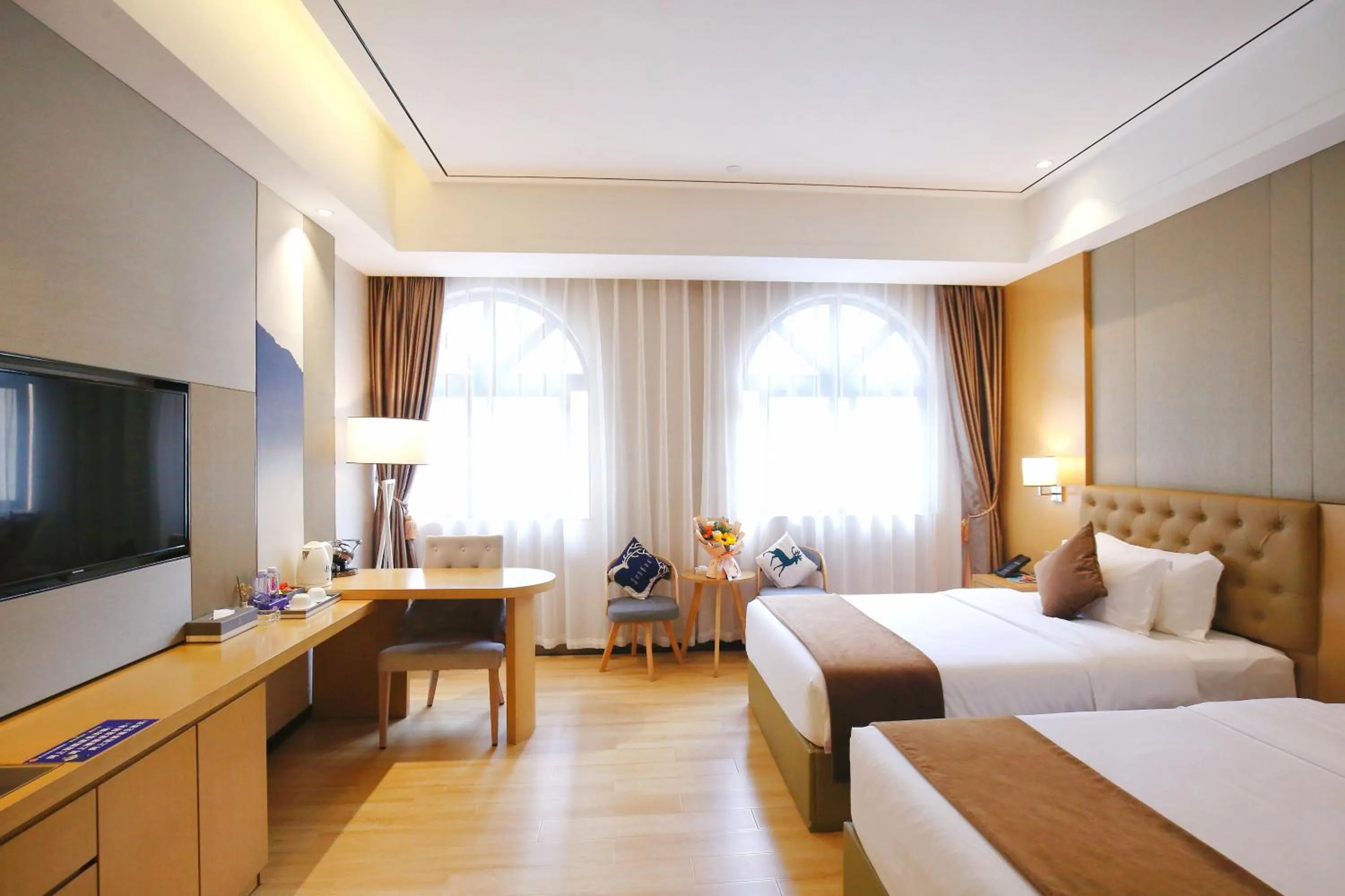 Bed in Taishan He Style Hotel