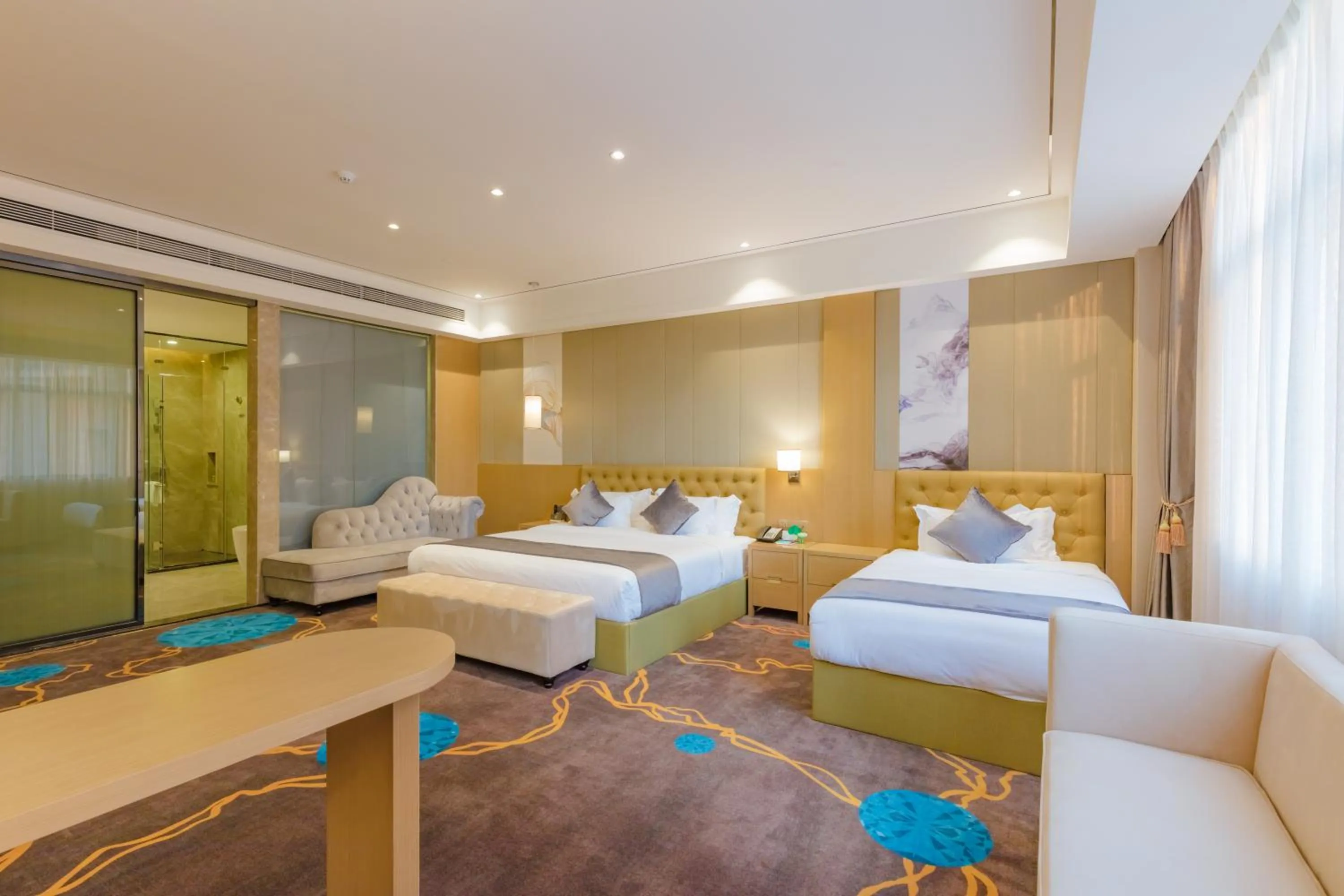 Living room, Bed in Taishan He Style Hotel