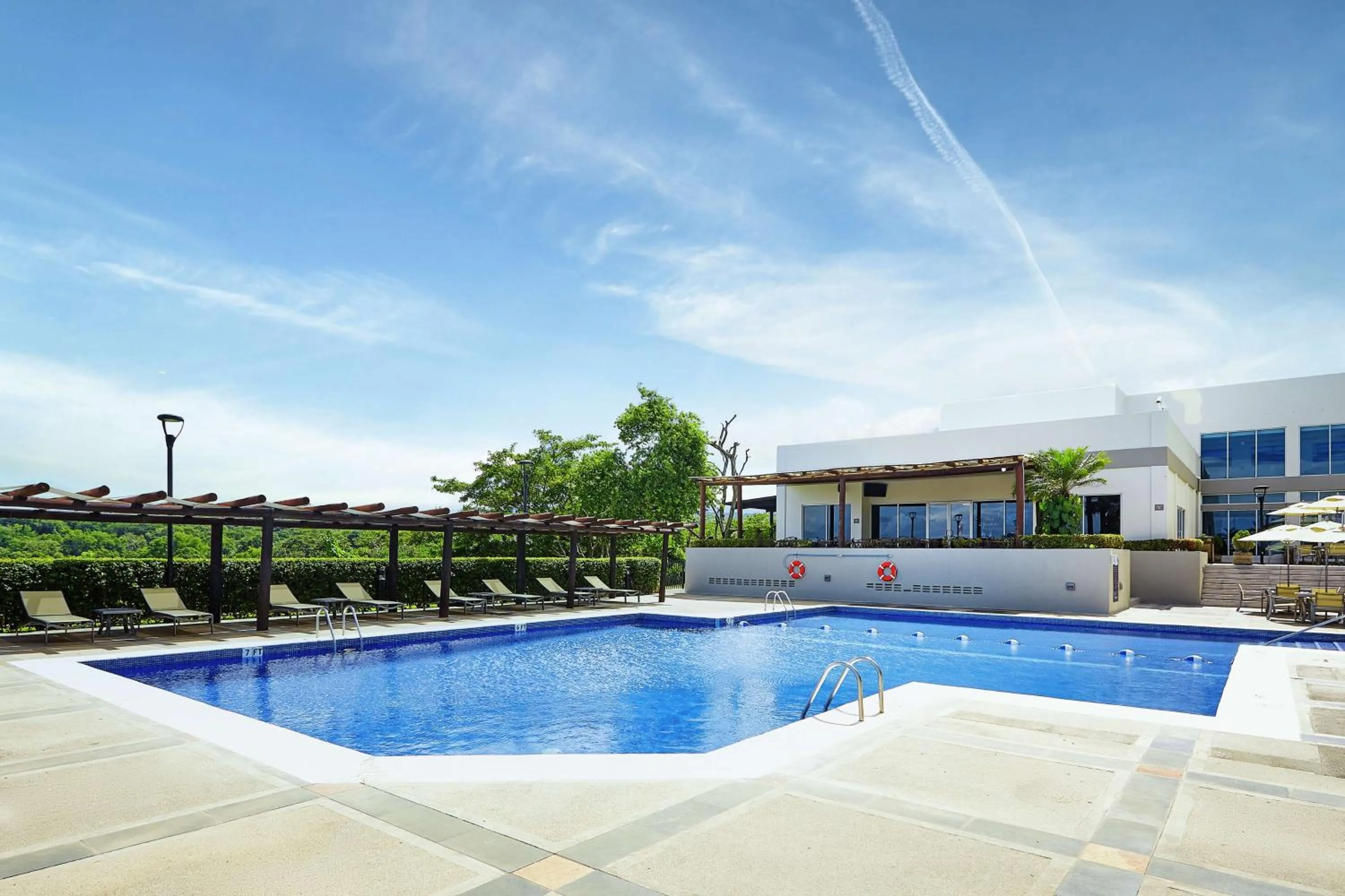 Pool view in DoubleTree by Hilton Managua