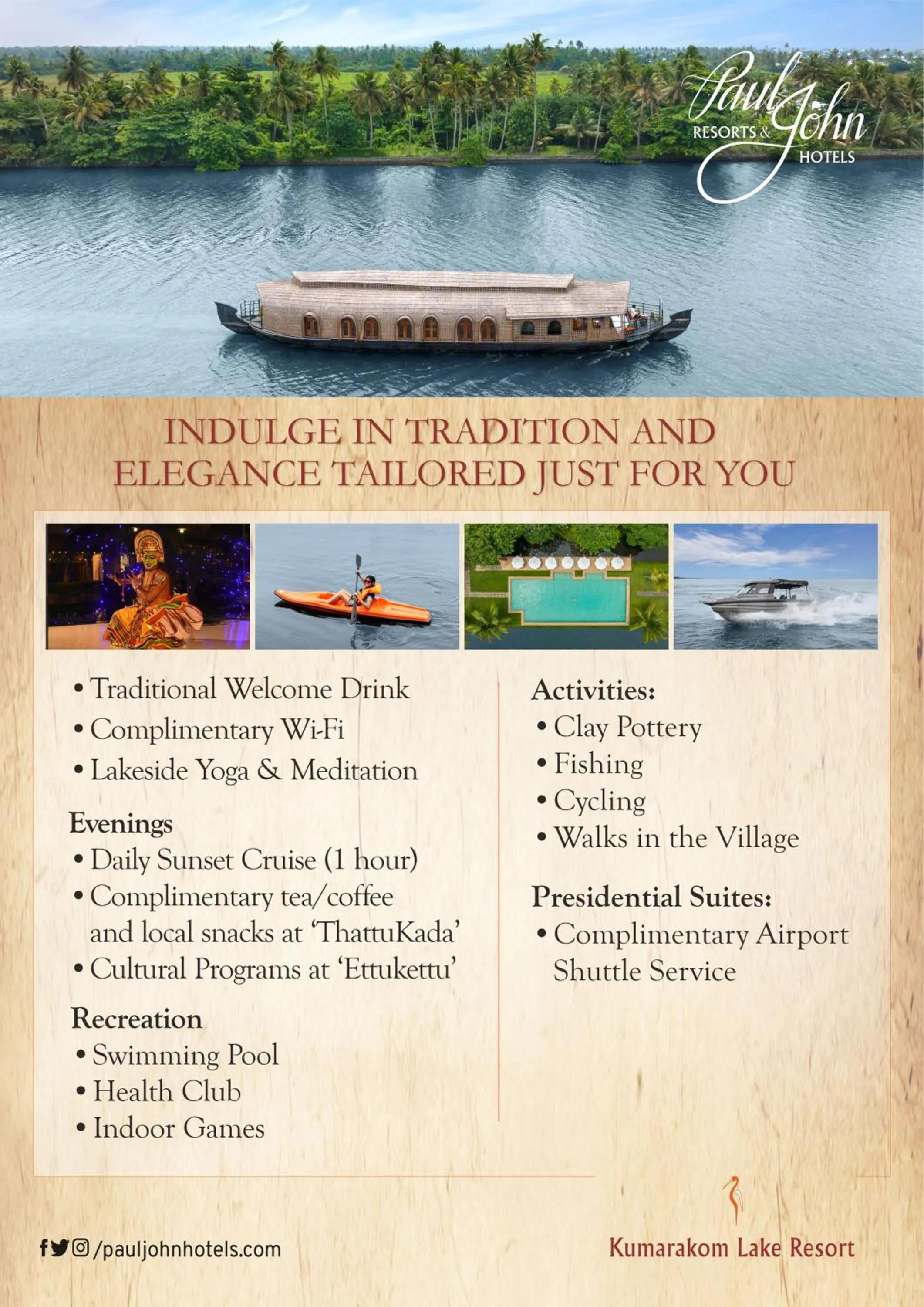 Activities in Kumarakom Lake Resort
