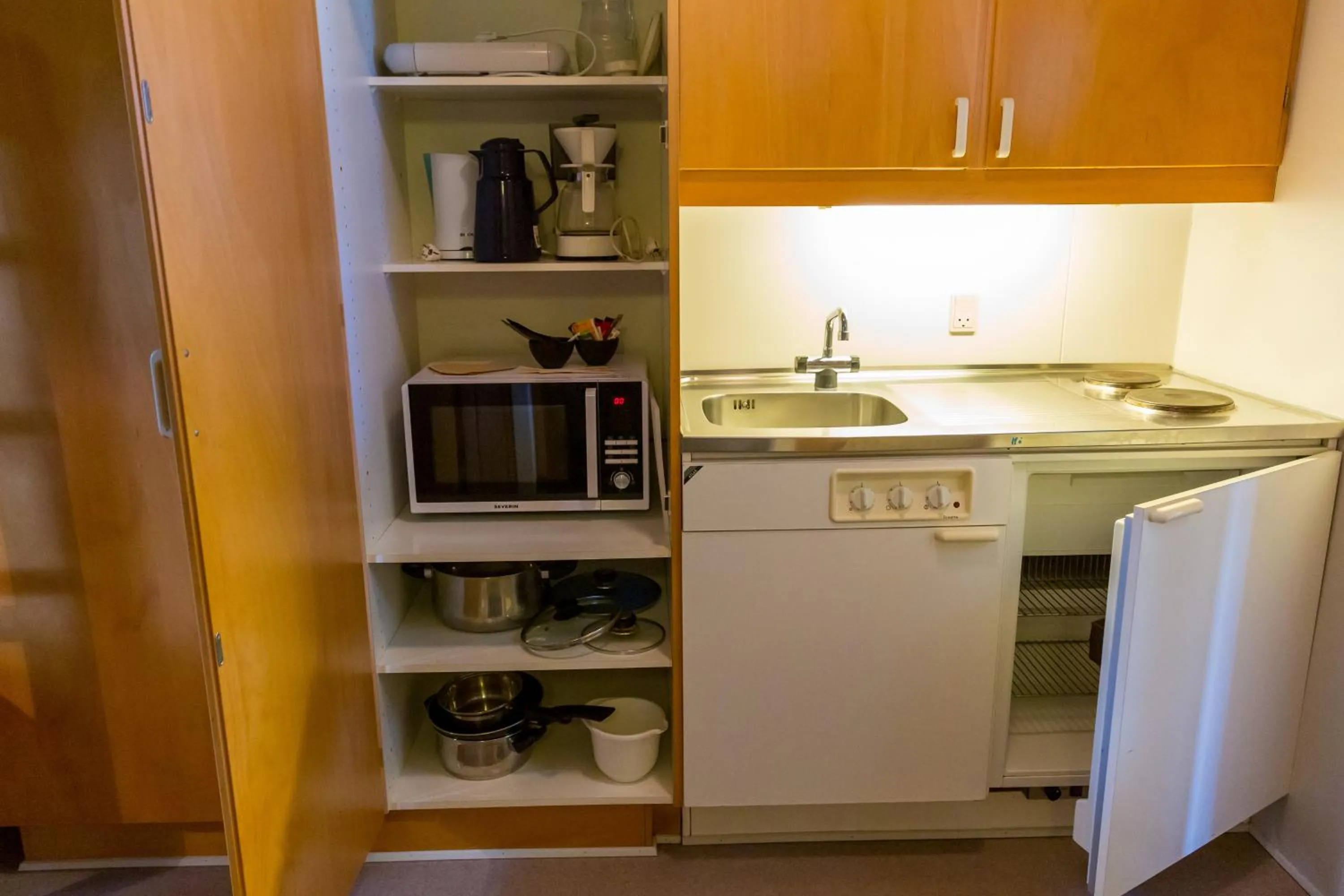 Kitchen or kitchenette in Ansager Hotel og Hytteby