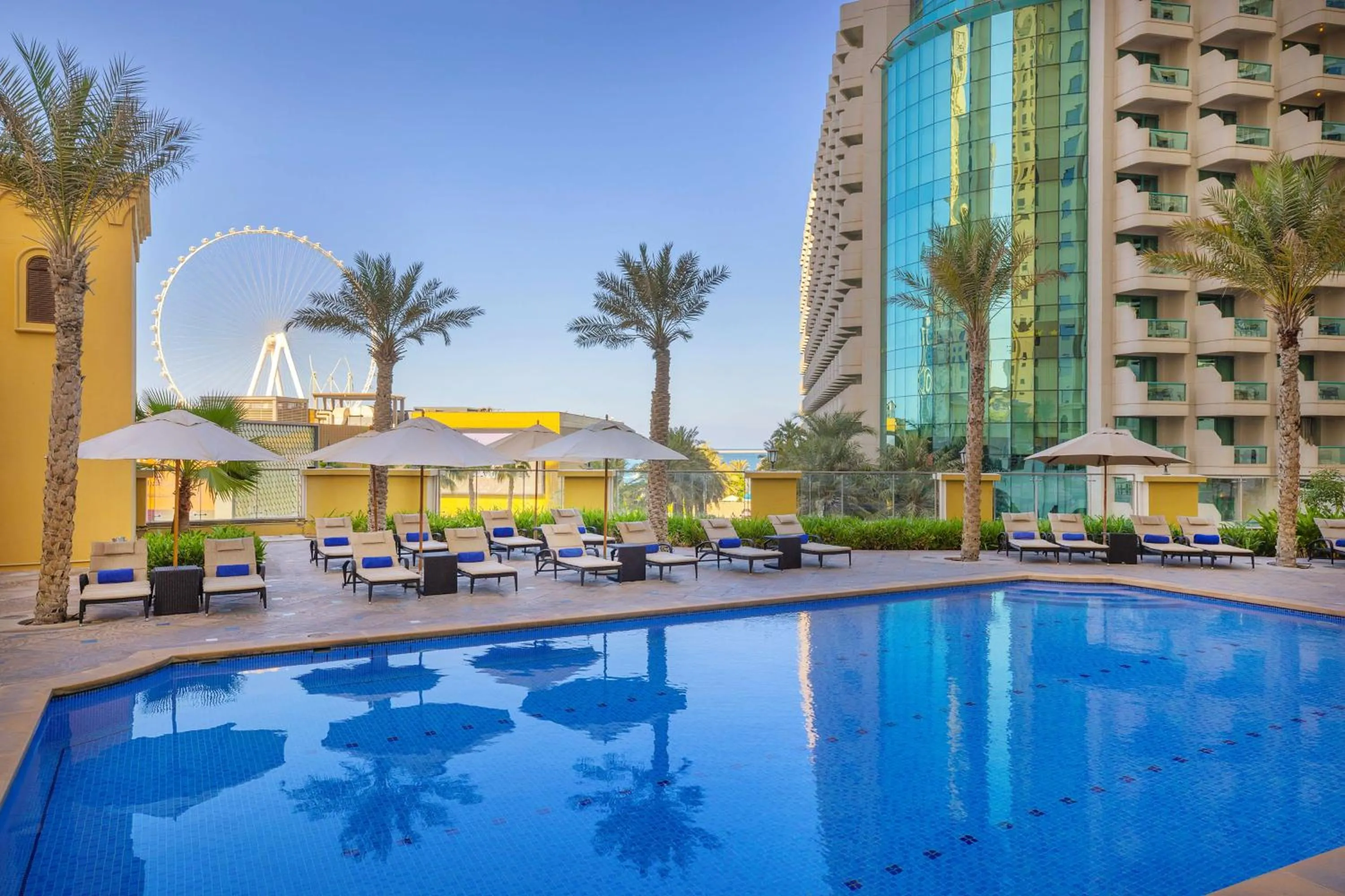Pool view in Hilton Dubai The Walk