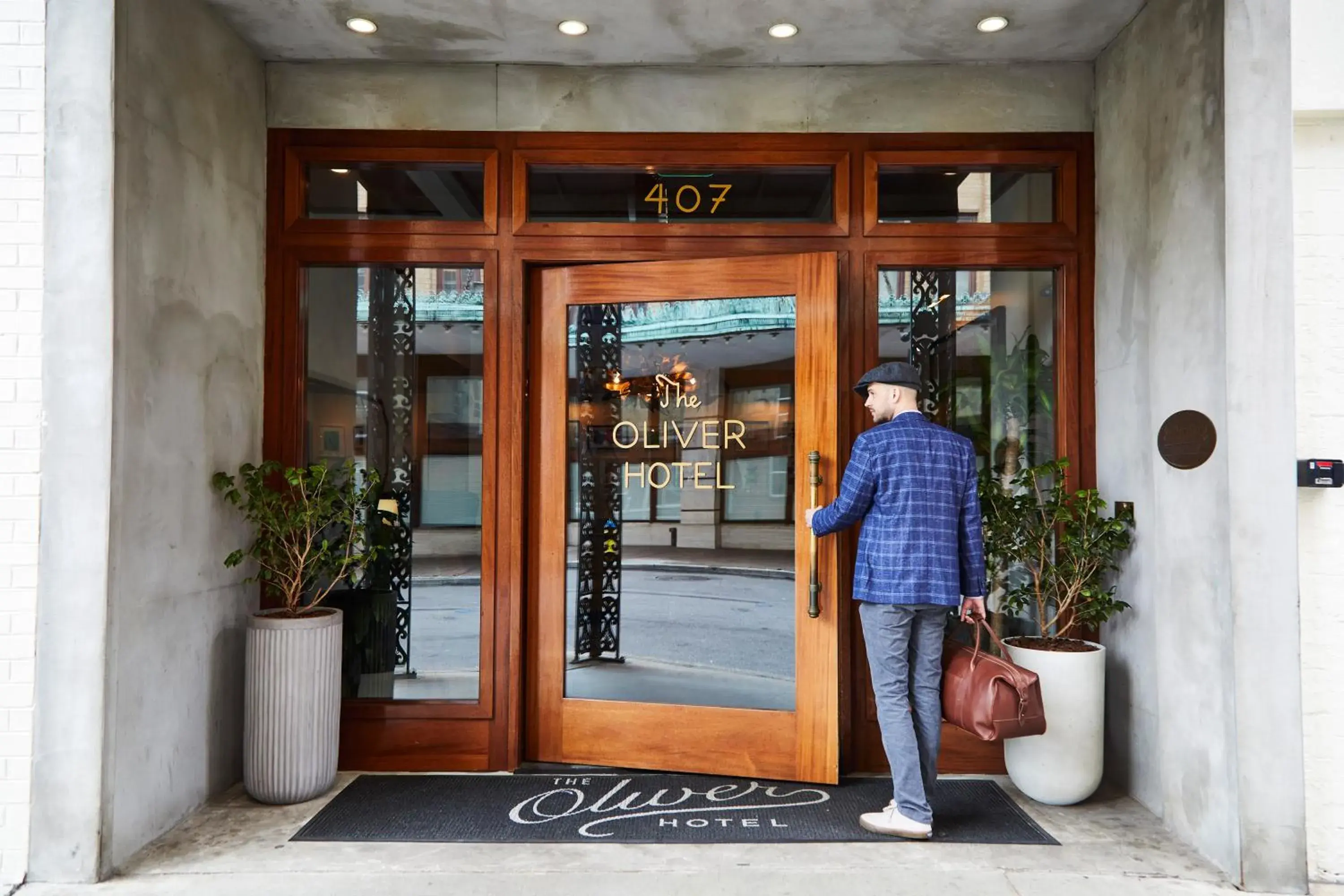 Facade/entrance in The Oliver Hotel Knoxville, by Oliver Facade/entrance in The Oliver Hotel Knoxville, by Oliver