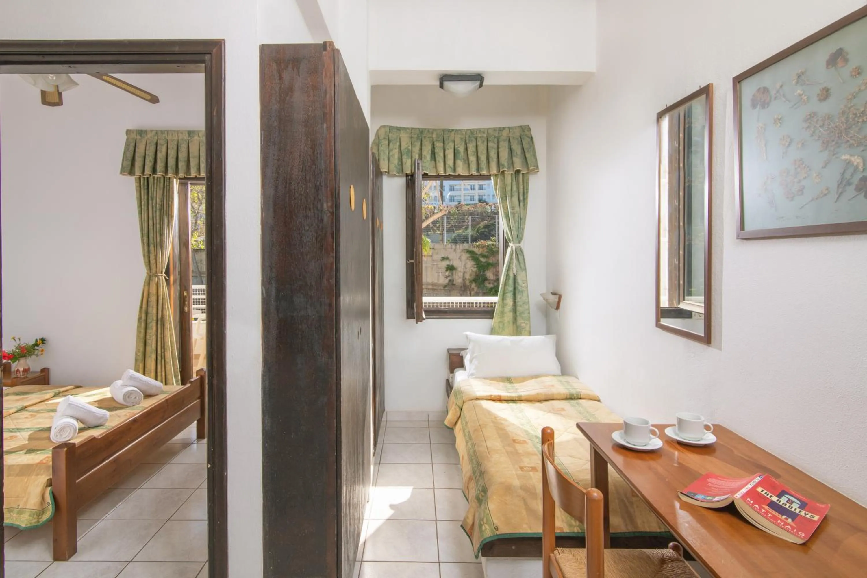 View (from property/room), Bed in Iliostasi Beach Apartments