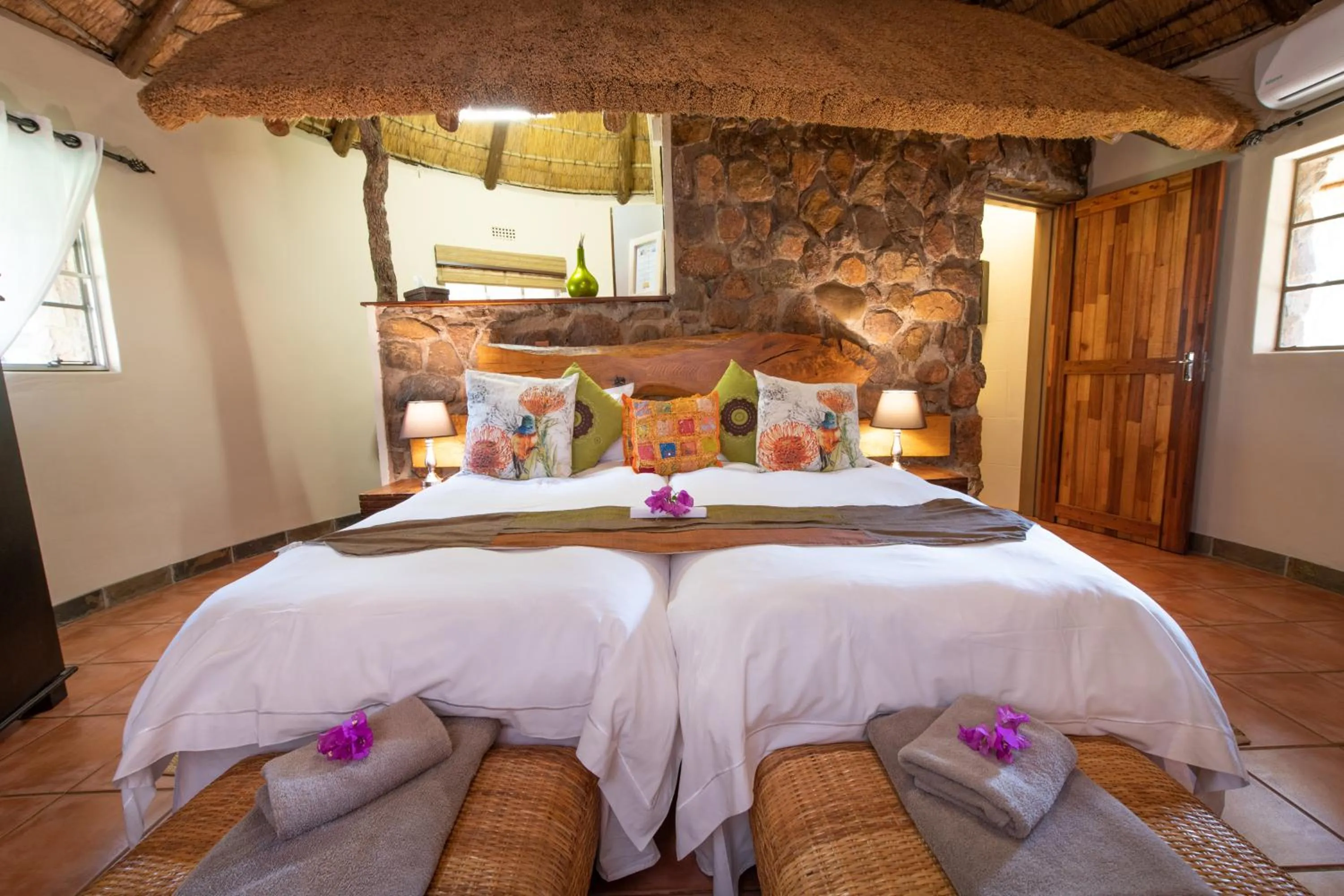 Bed in Blyde River Wilderness Lodge