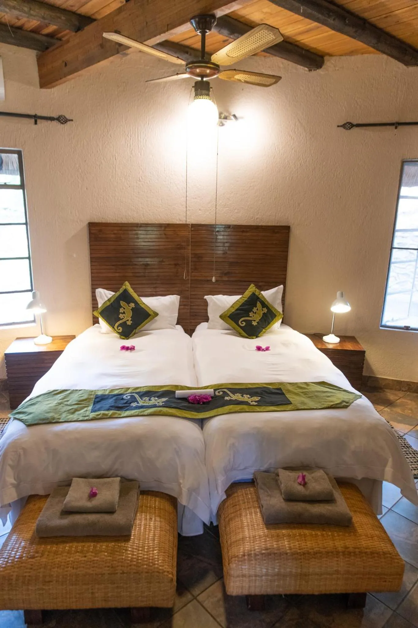 Bed in Blyde River Wilderness Lodge