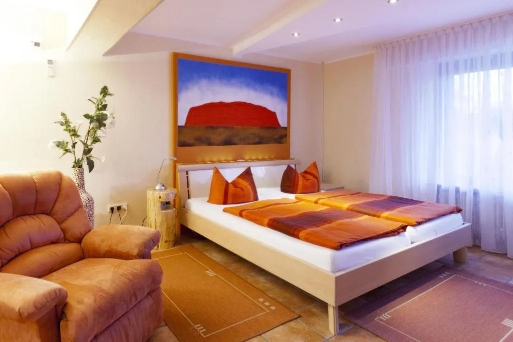 Photo of the whole room, Bed in Themen Hotel Terrassen Cafe