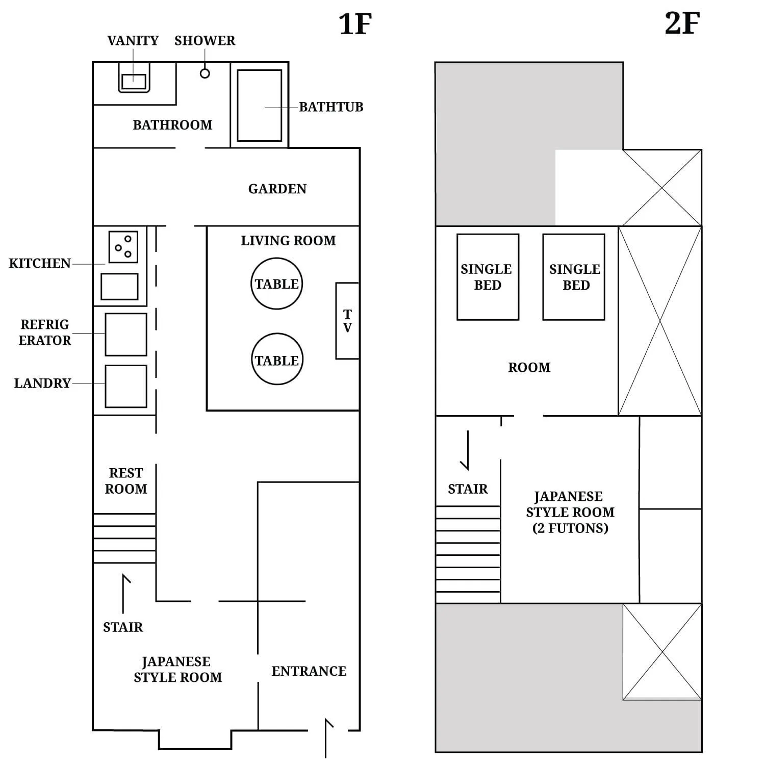 Floor plan in YADORU KYOTO HANARE Kanade No Yado
