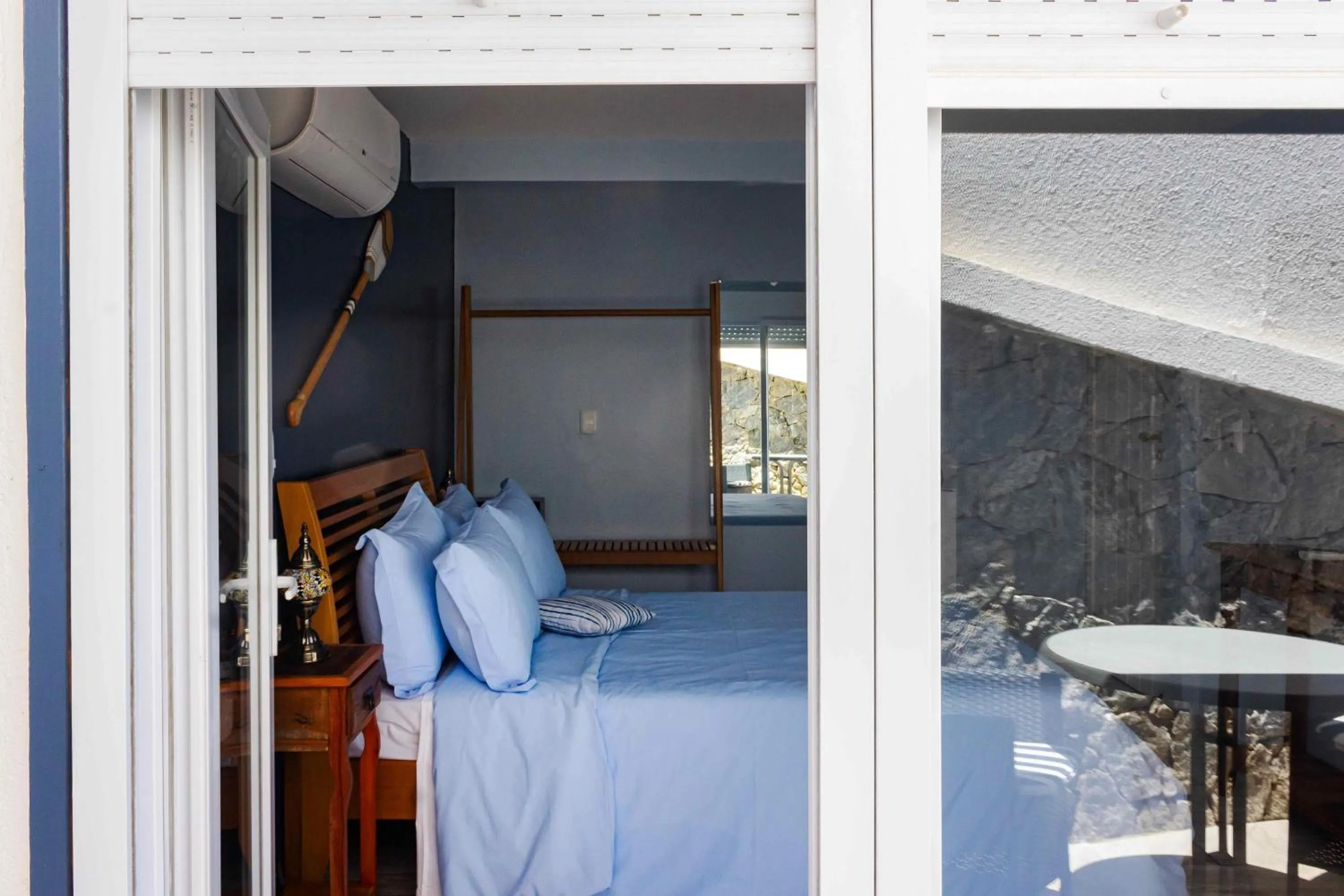 Bed in Pousada Santorini