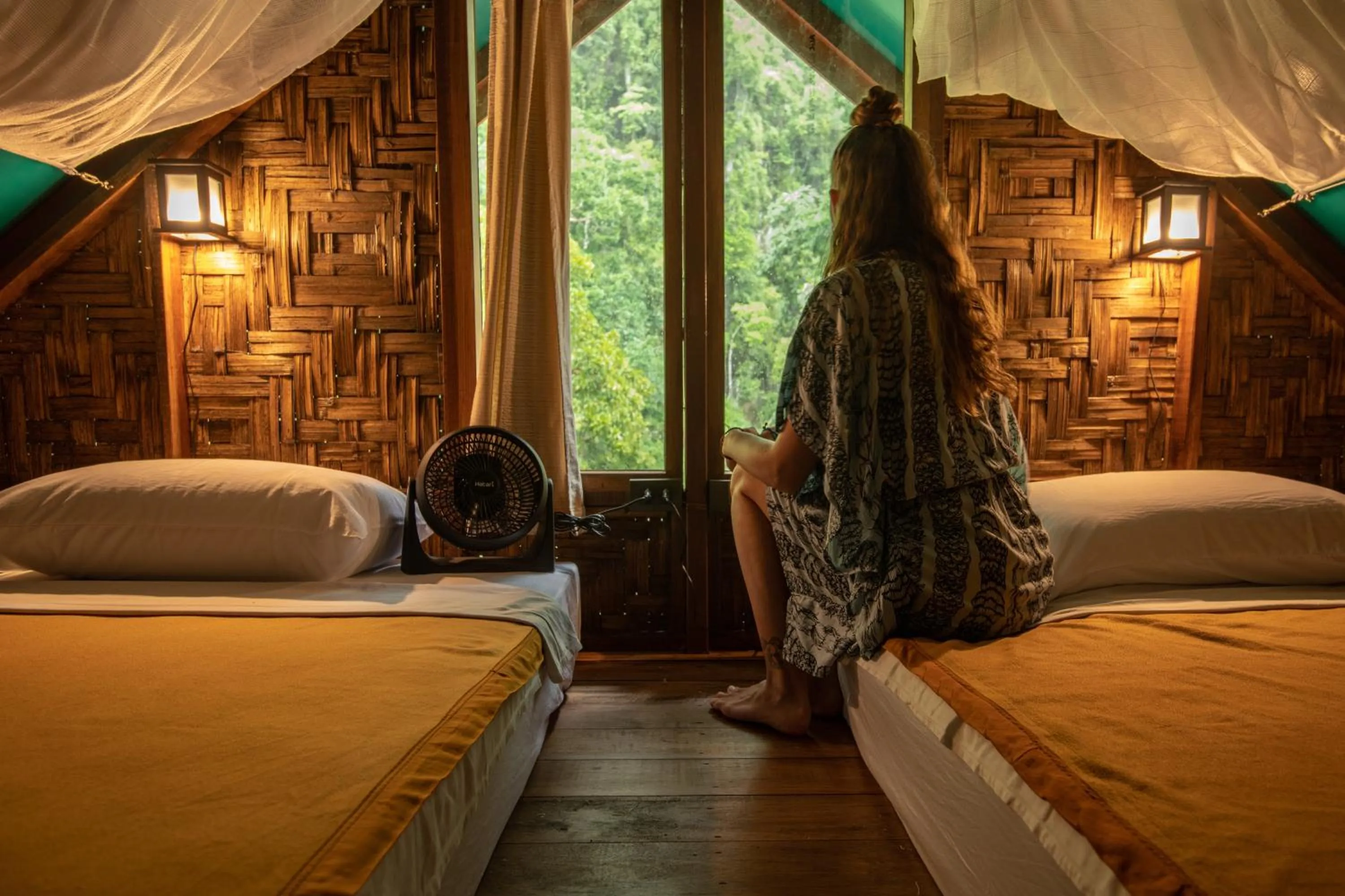 Bedroom, Bed in Our Jungle House