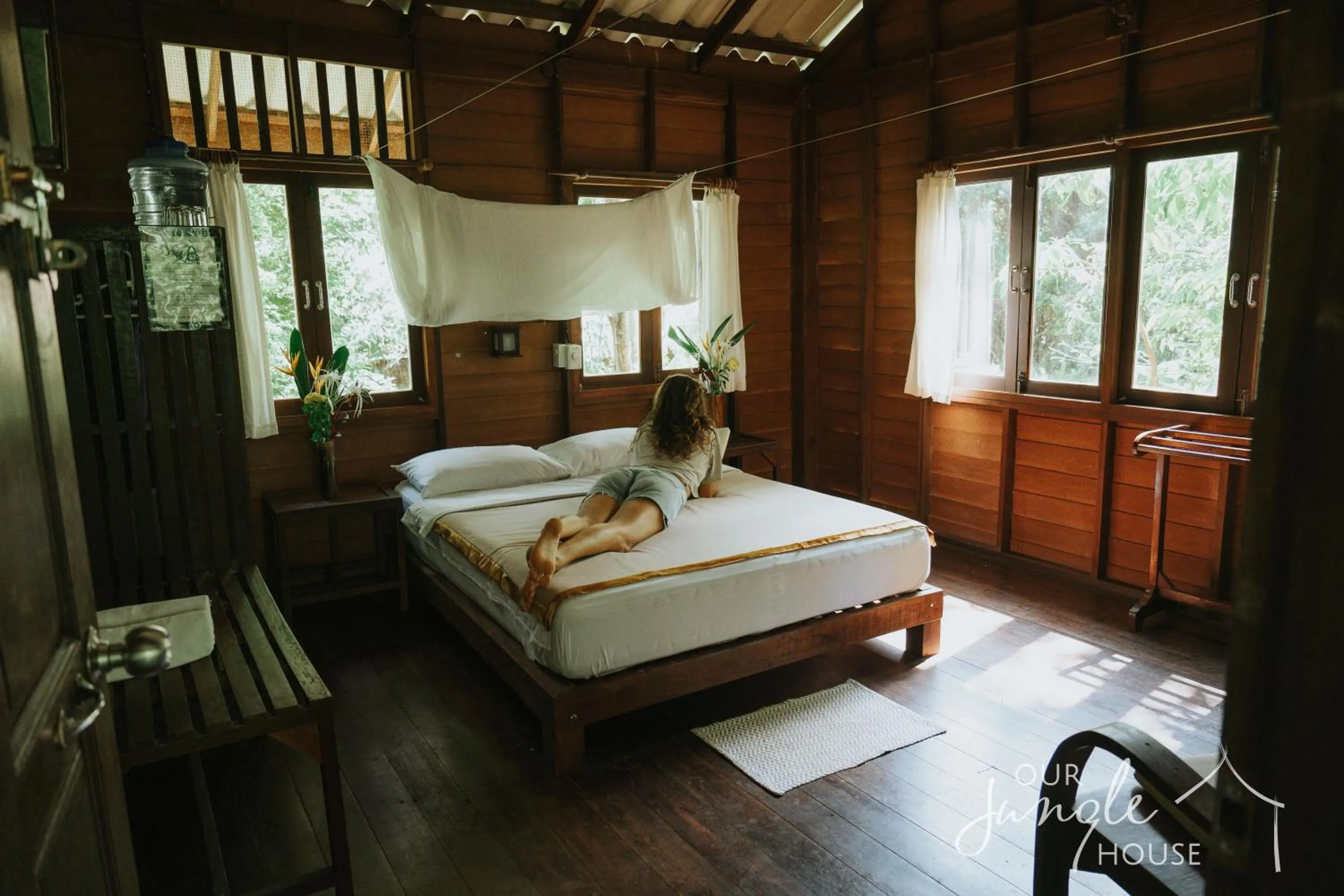 Bedroom, Bed in Our Jungle House