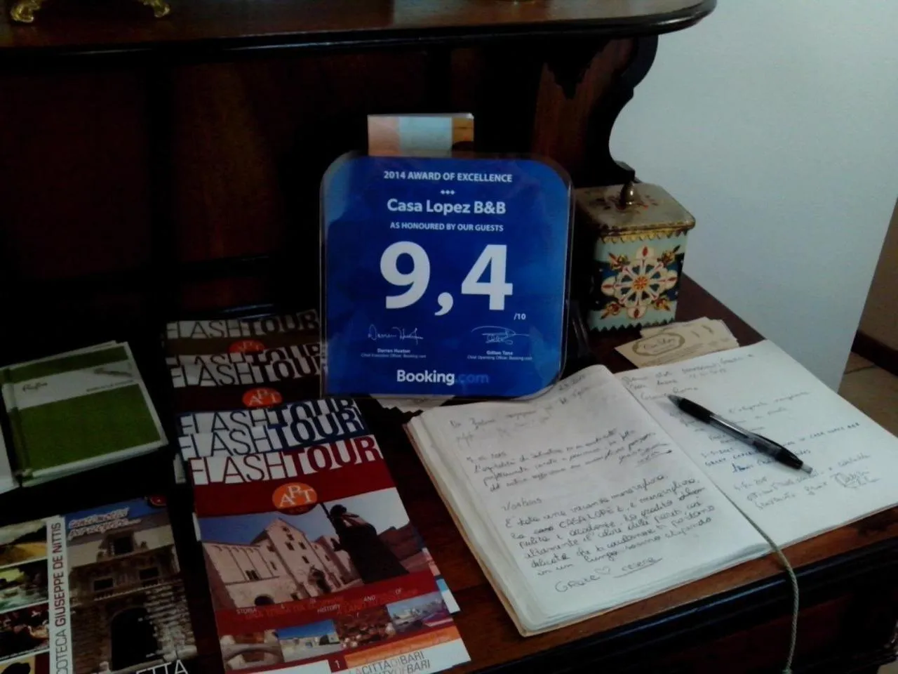 Certificate/Award in Bed & Breakfast Casa Lopez