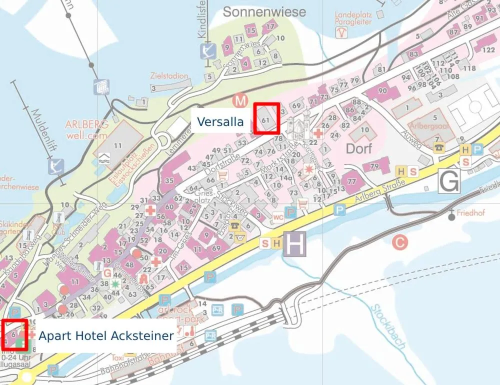 Location in Aparthotel Acksteiner
