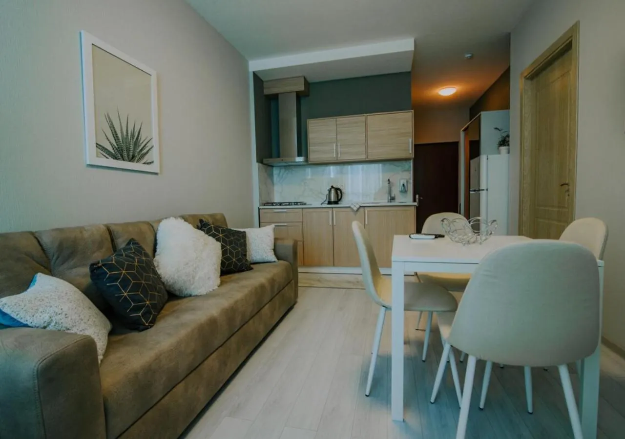 Kitchen or kitchenette in Horizon Batumi Aparthotel