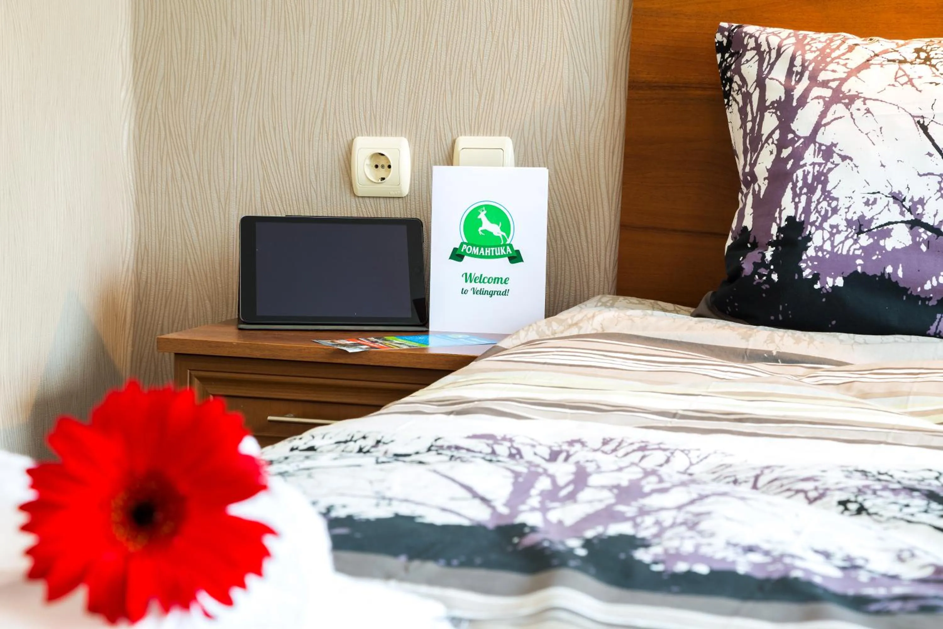 Bed in Family Hotel Romantika