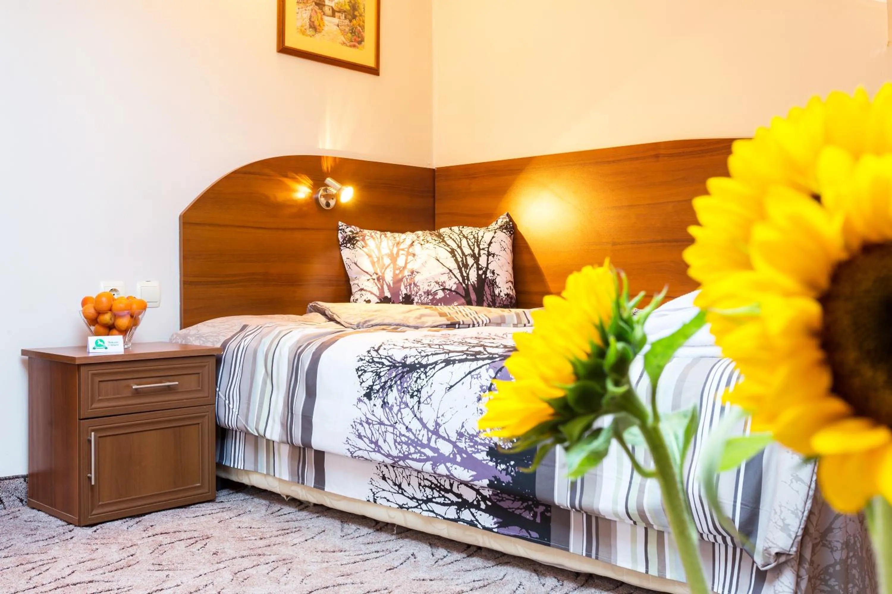 Bed in Family Hotel Romantika