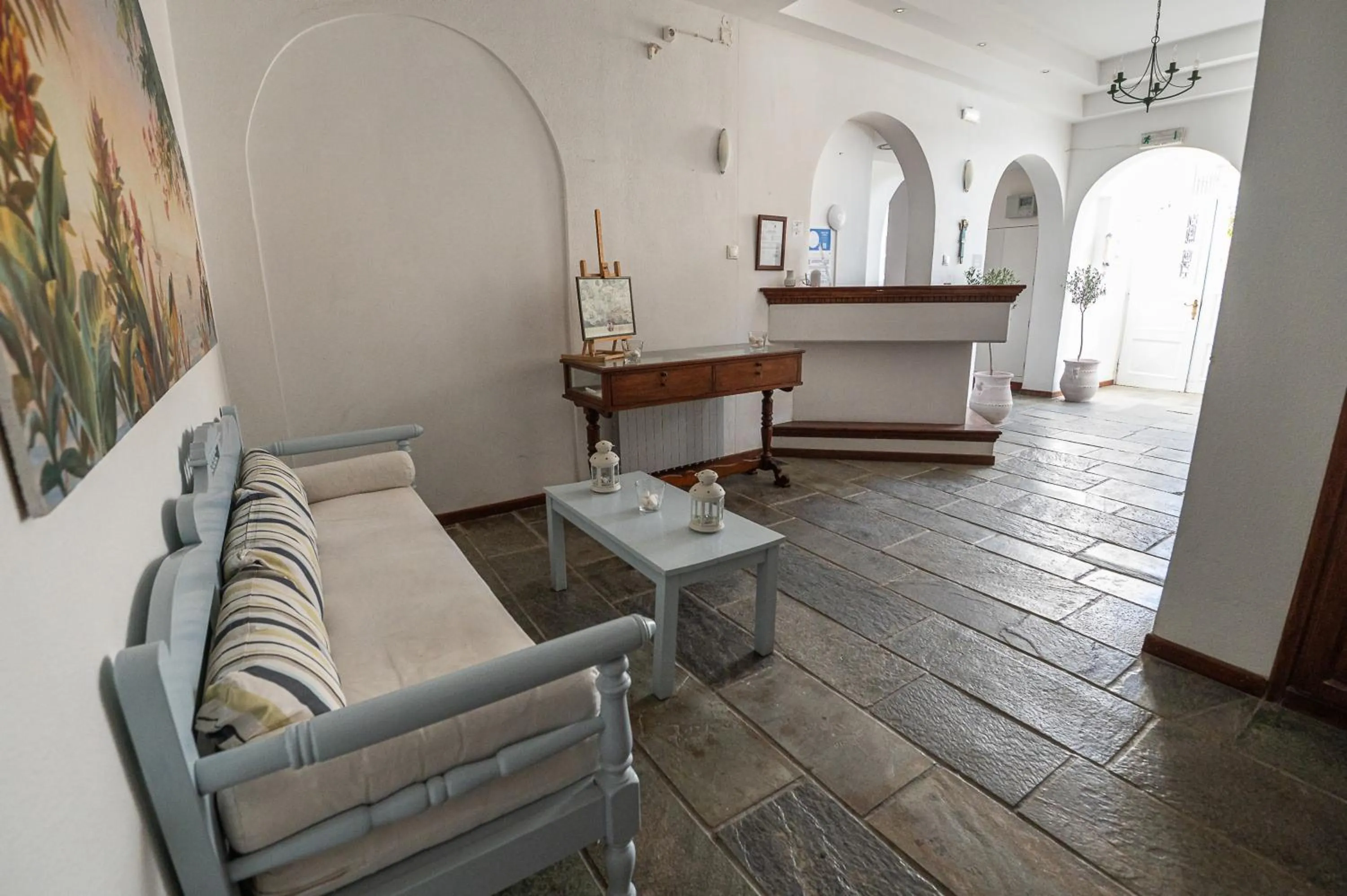 Lobby or reception in Dionysos Hotel