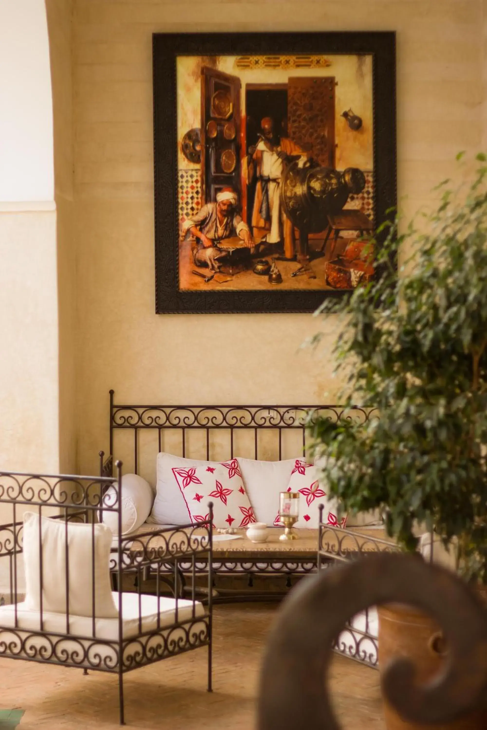 Decorative detail, Seating Area in Riad Amira