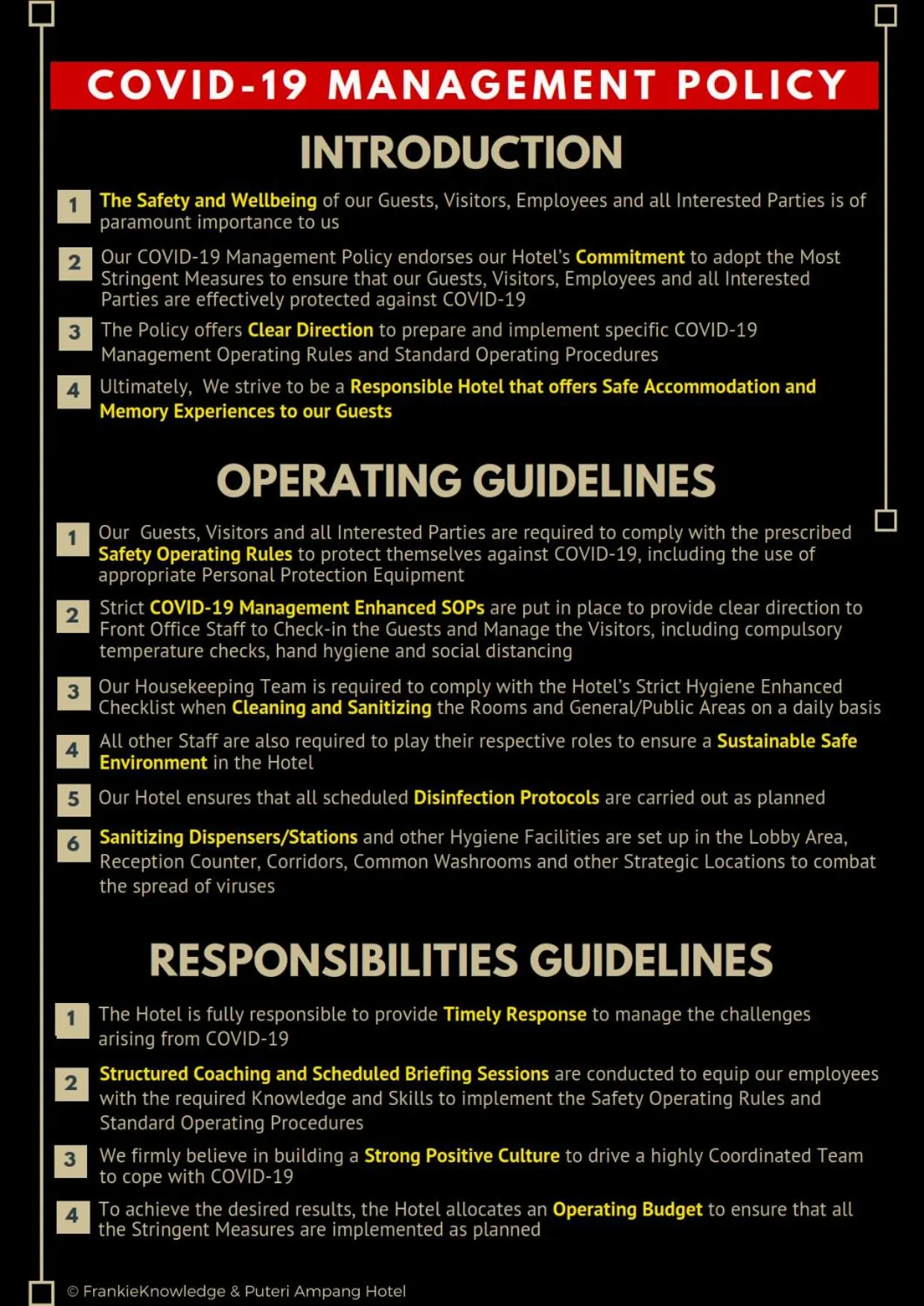 Logo/Certificate/Sign in Puteri Ampang Hotel