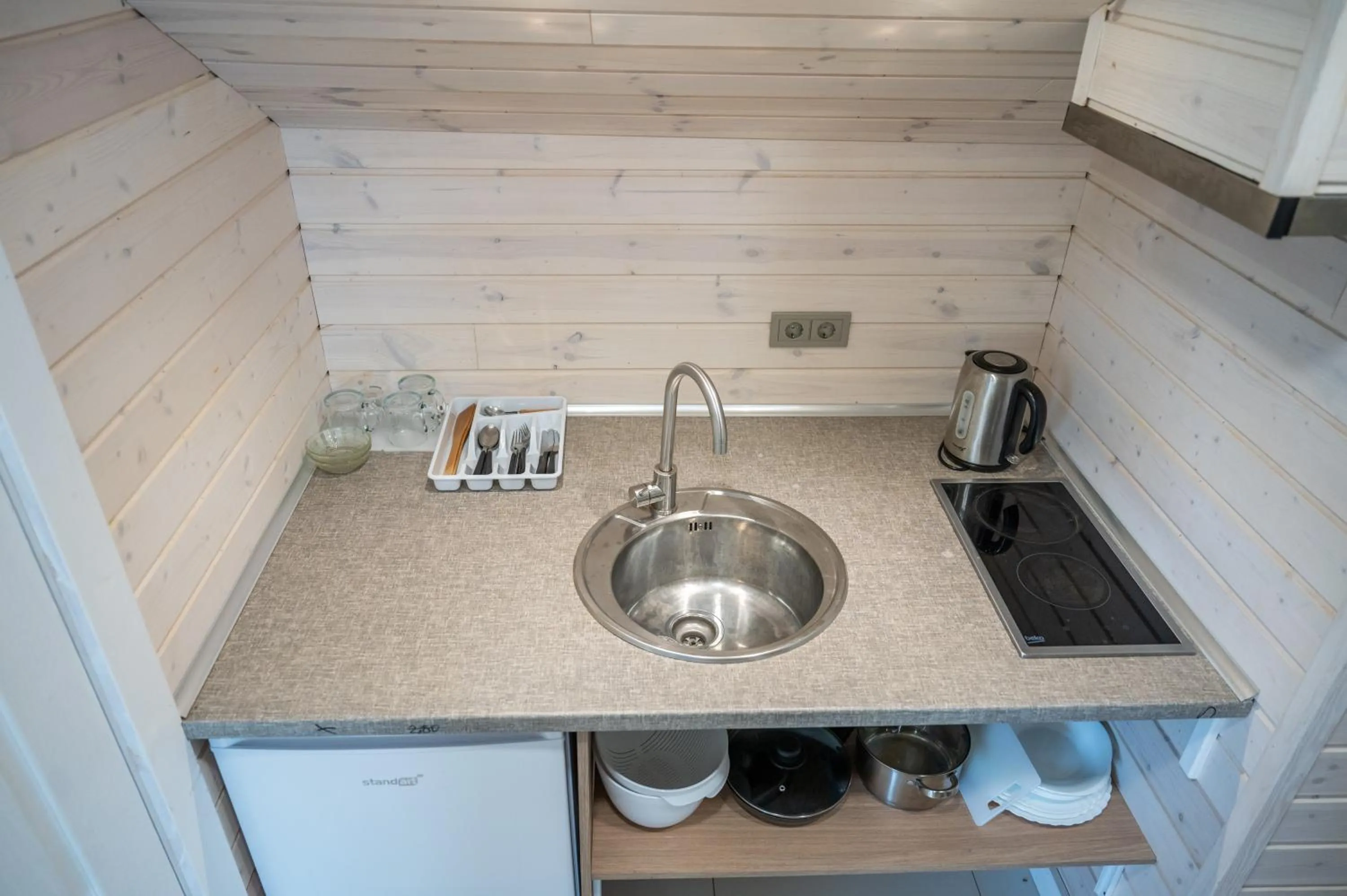 Kitchen or kitchenette in Hotel Palanga Camping