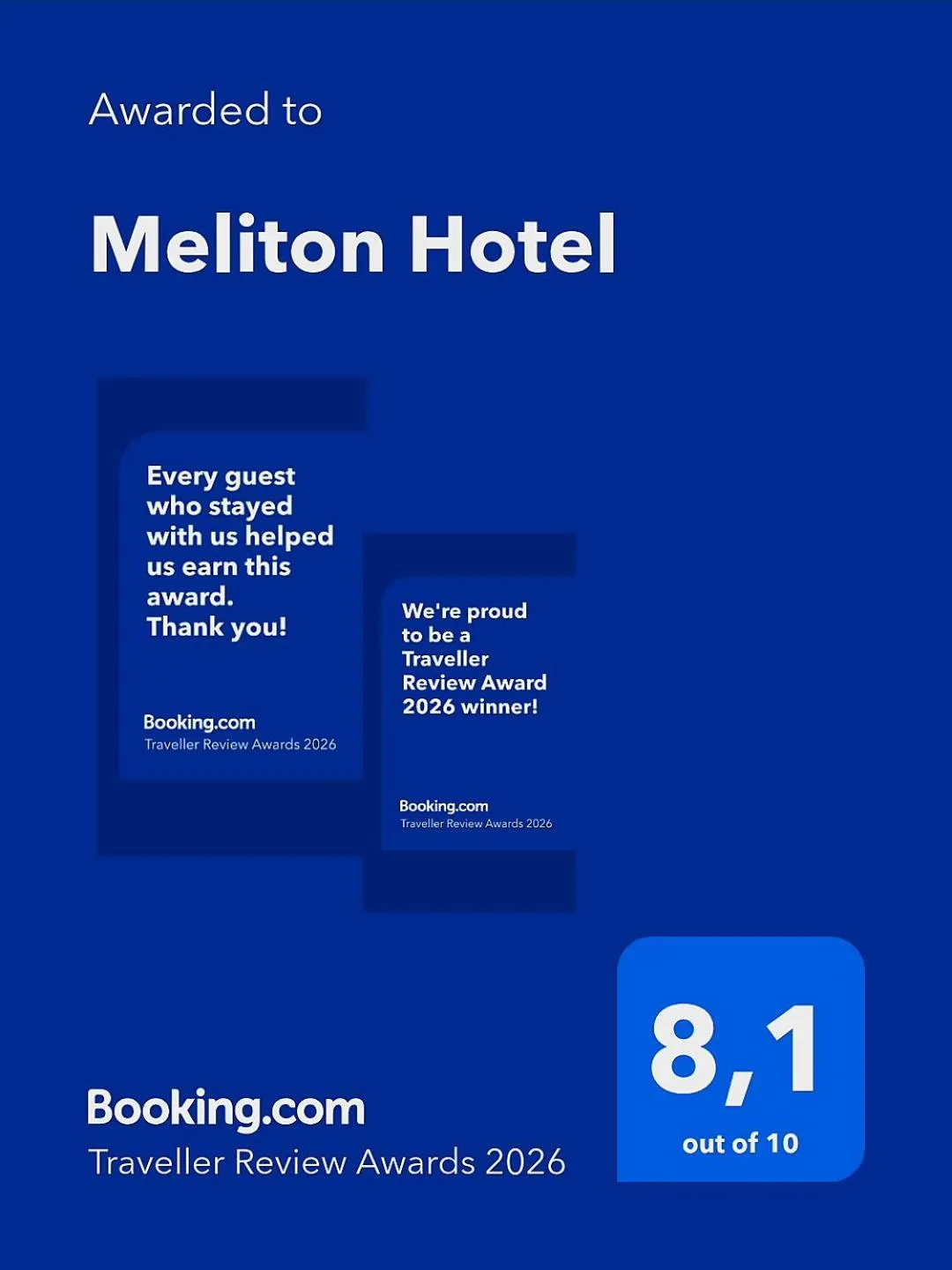 Certificate/Award in Meliton Hotel