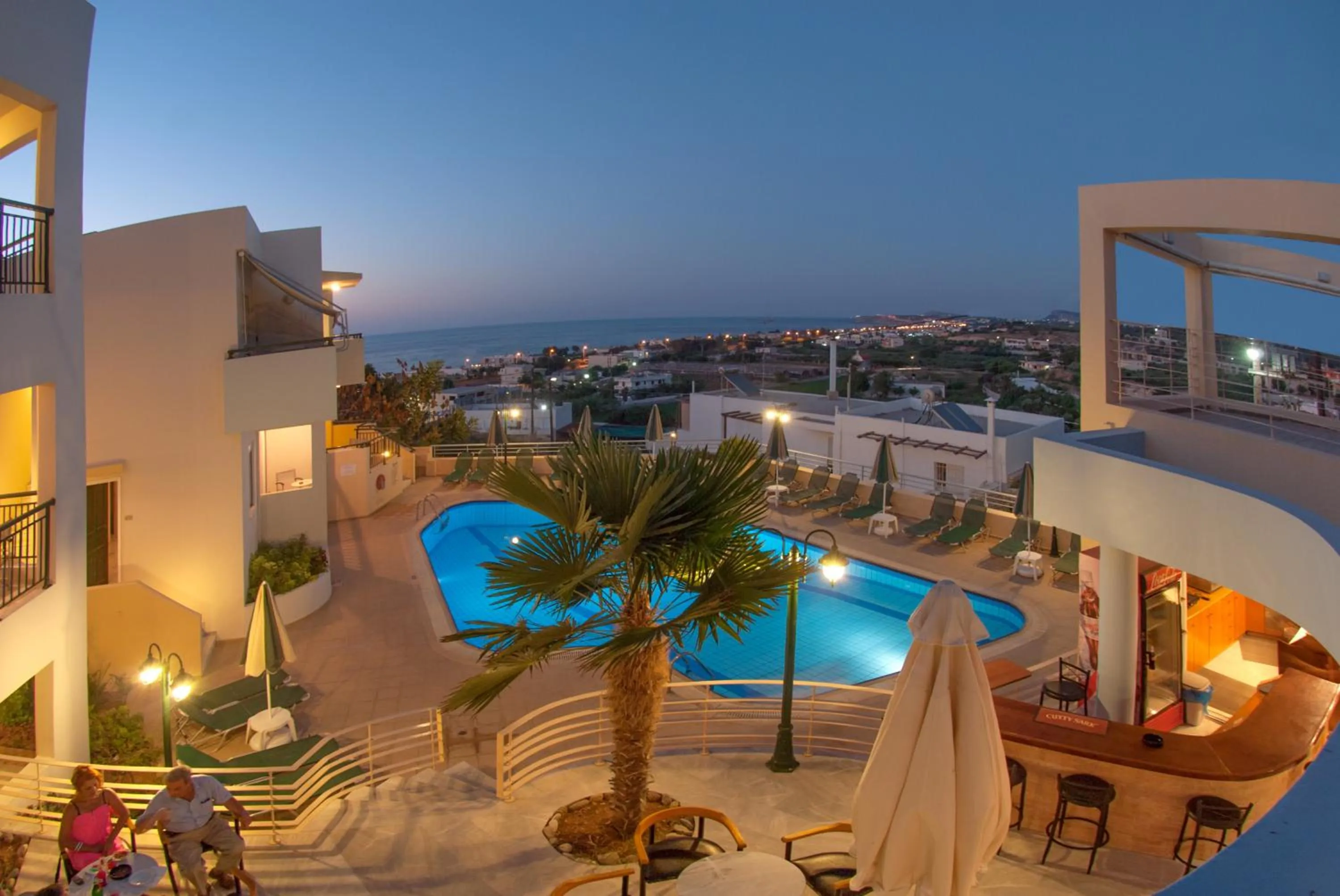 Pool view in Radamanthy's Hotel Apartments