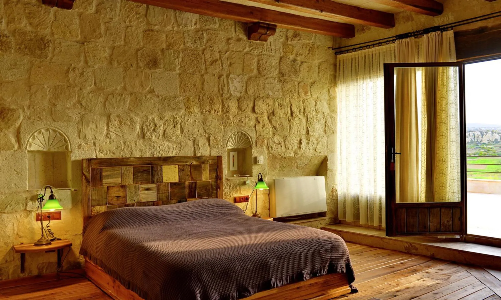 View (from property/room), Bed in Seki Cave Hotel