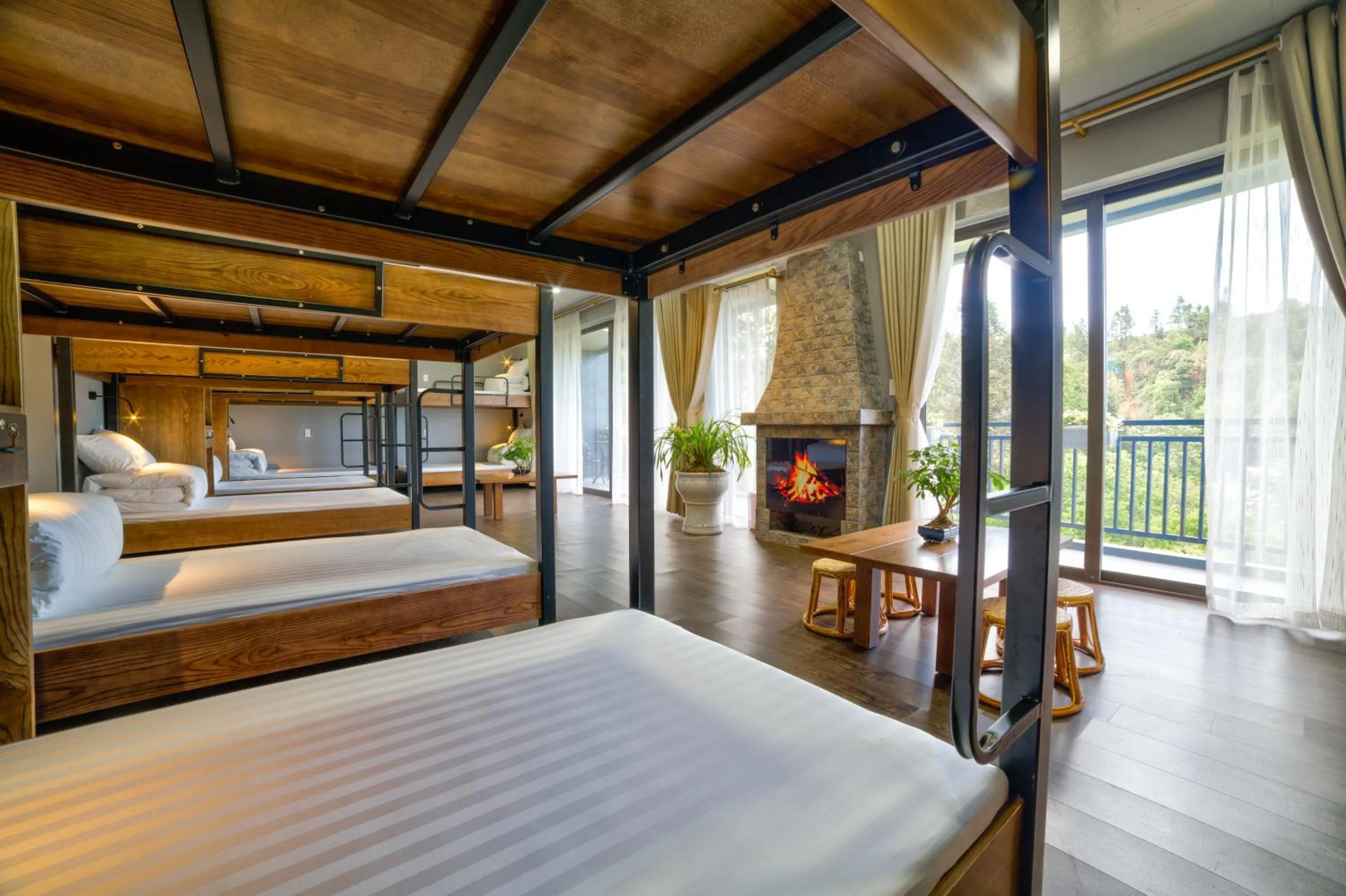 Seating area in Lustig Hostel