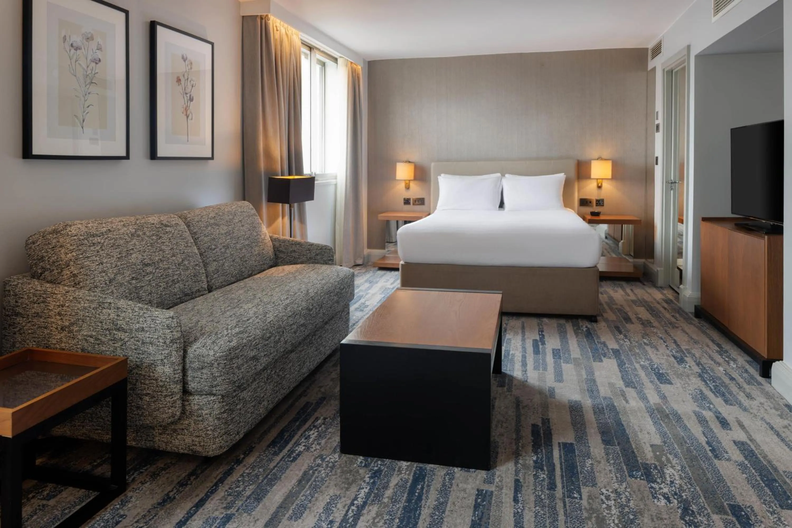 Living room, Bed in Hilton Leeds City