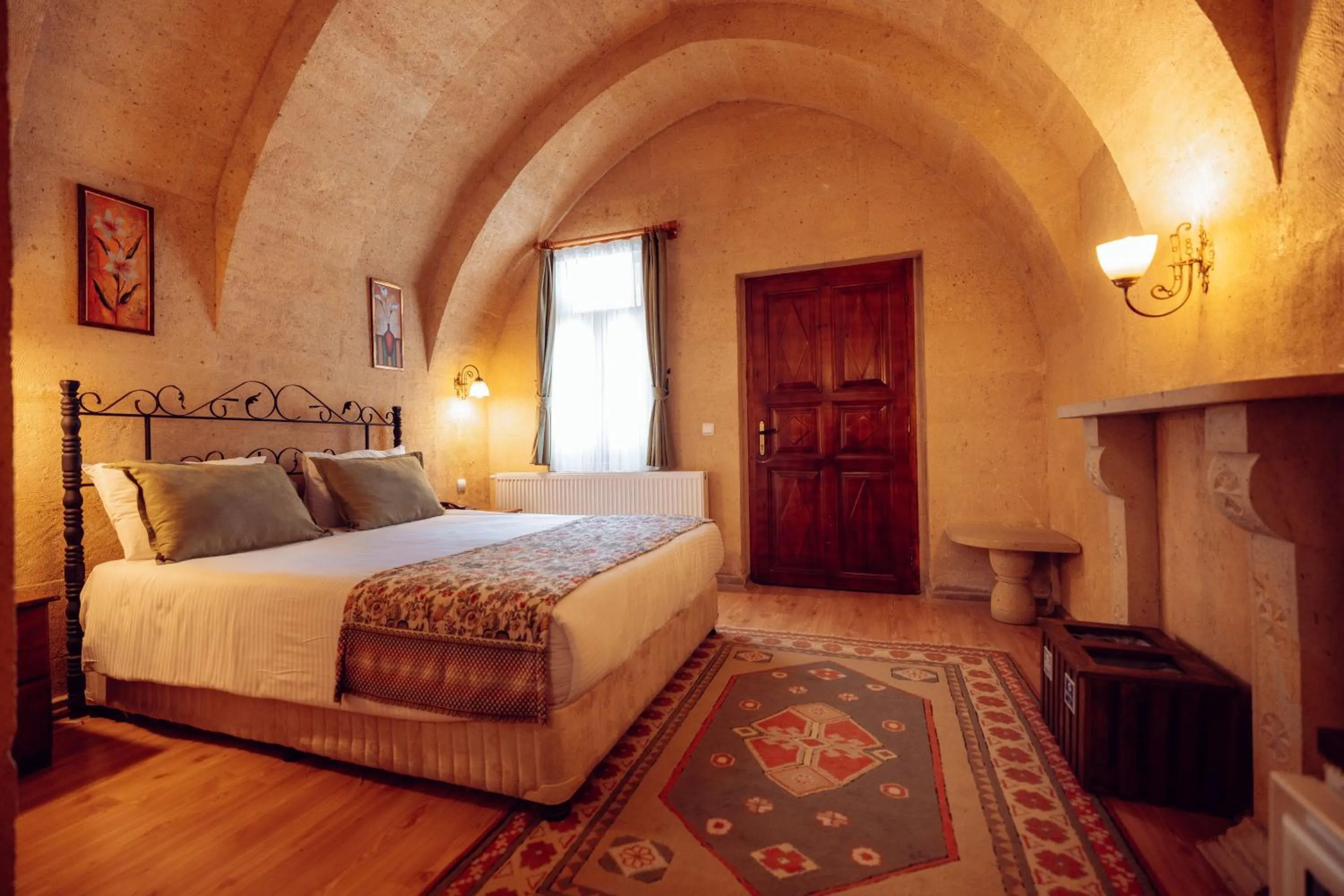 Bed in Melis Cave Hotel