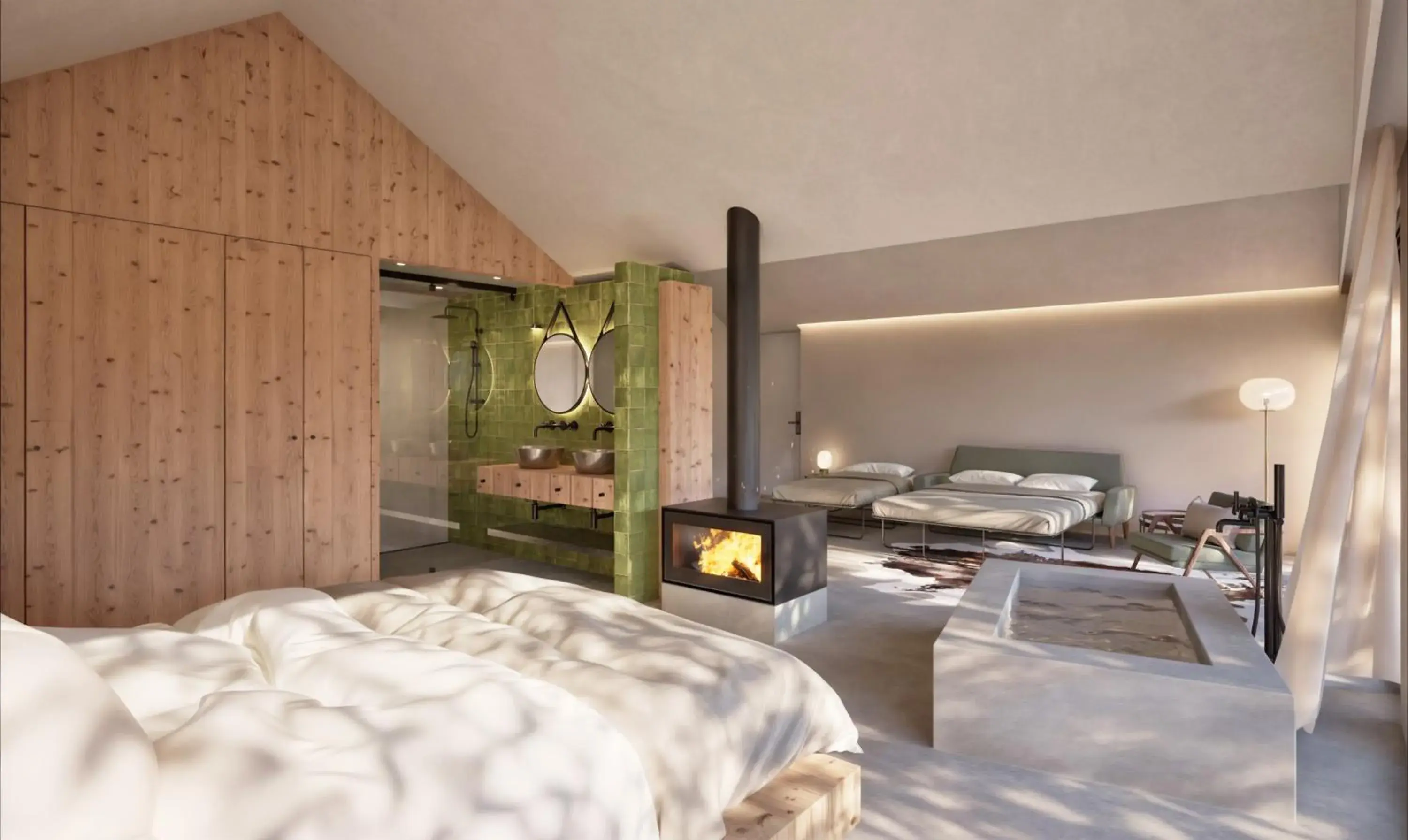 fireplace, Bed in Herdade do Ananás fireplace, Bed in Herdade do Ananás