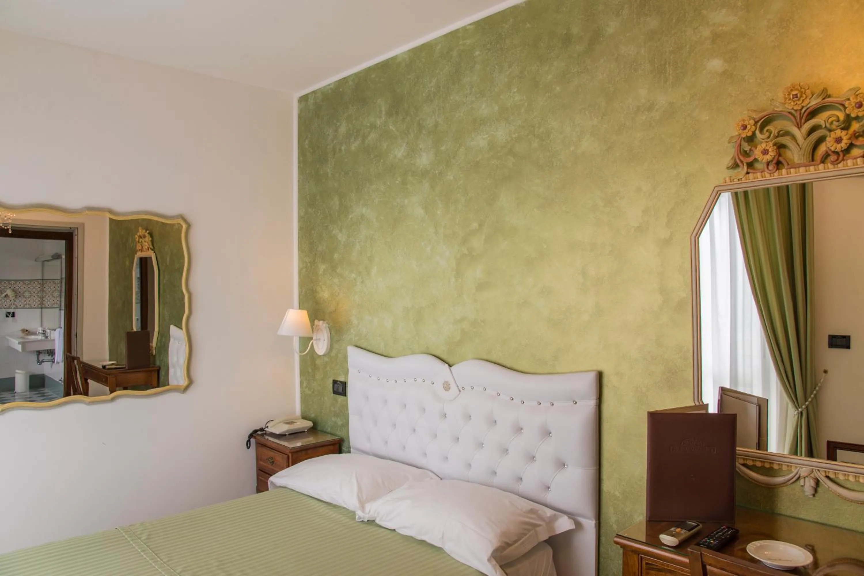 Decorative detail, Bed in Hotel Miramare