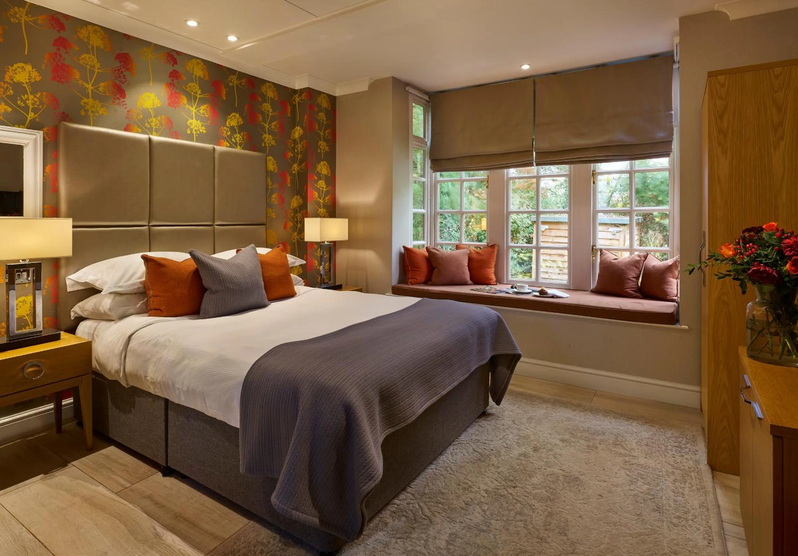 Bed in Langshott Manor - Luxury Hotel Gatwick