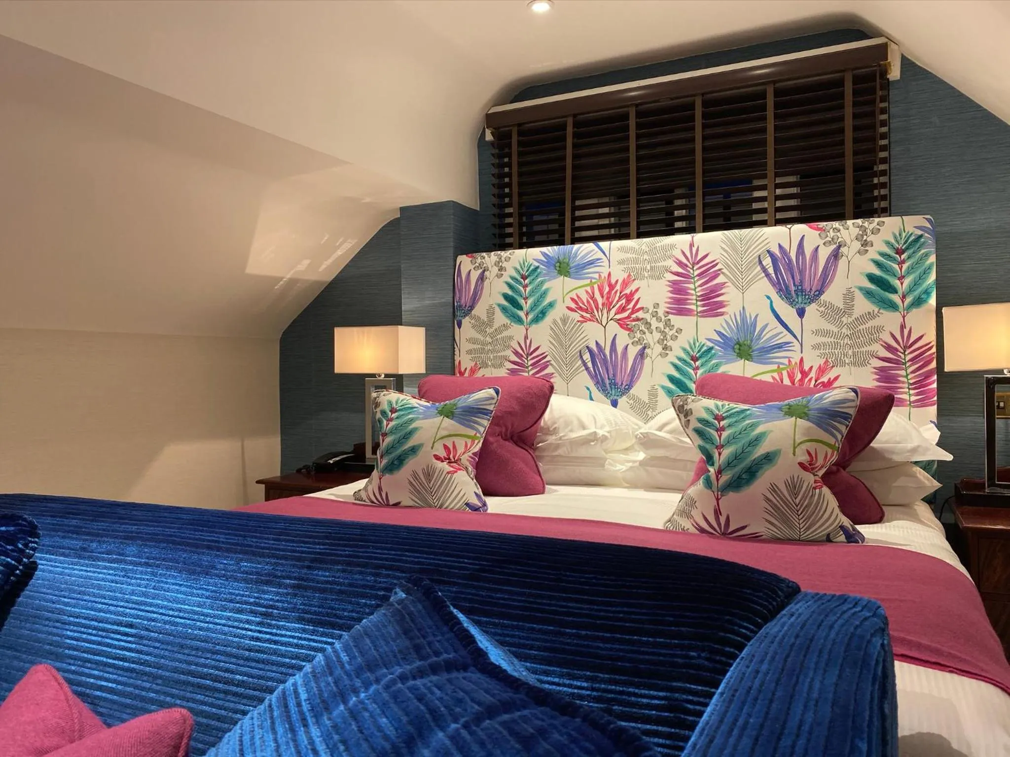 Bed in Langshott Manor - Luxury Hotel Gatwick