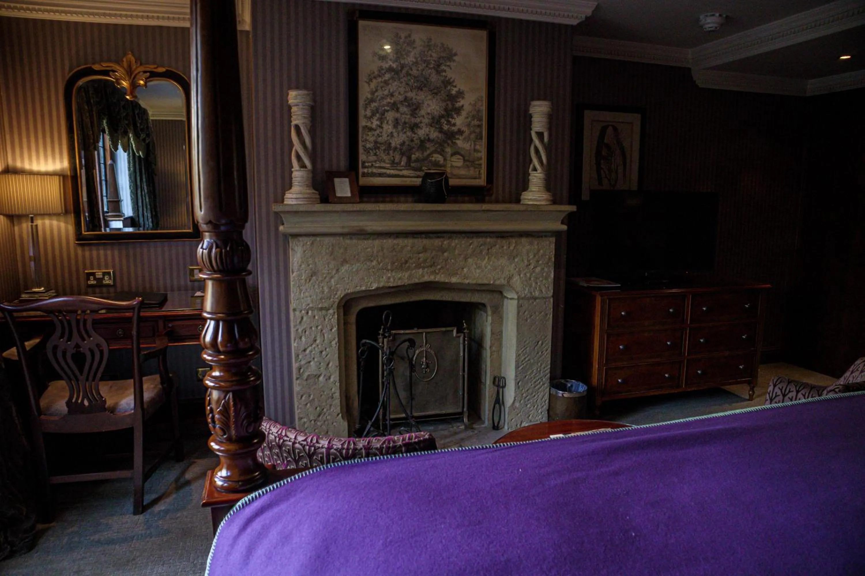 Bed in Langshott Manor - Luxury Hotel Gatwick