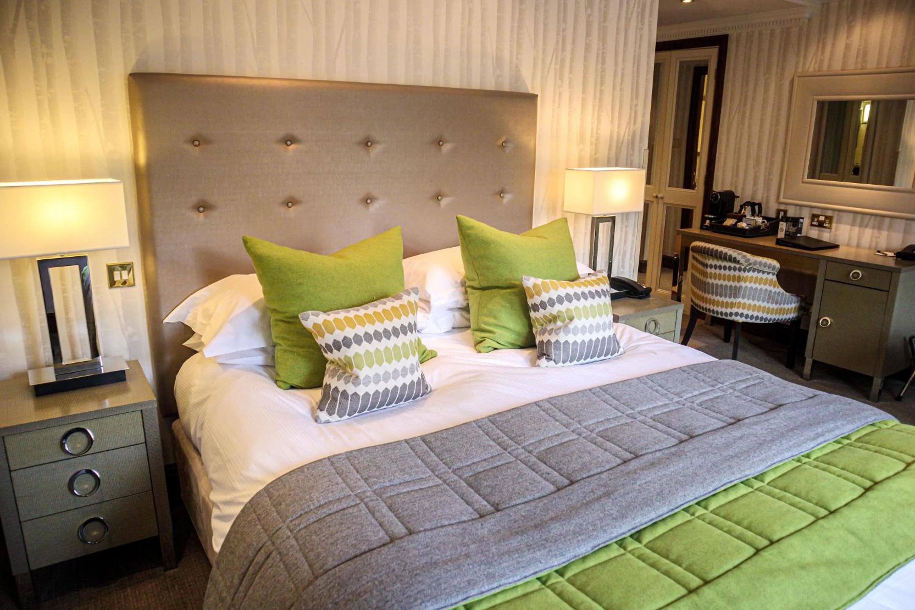 Bed in Langshott Manor - Luxury Hotel Gatwick