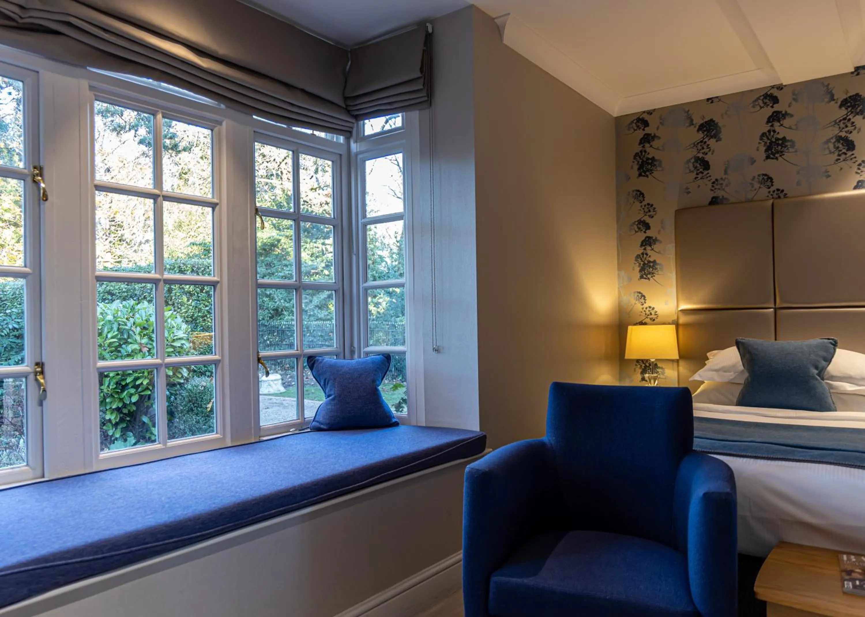 Bed in Langshott Manor - Luxury Hotel Gatwick
