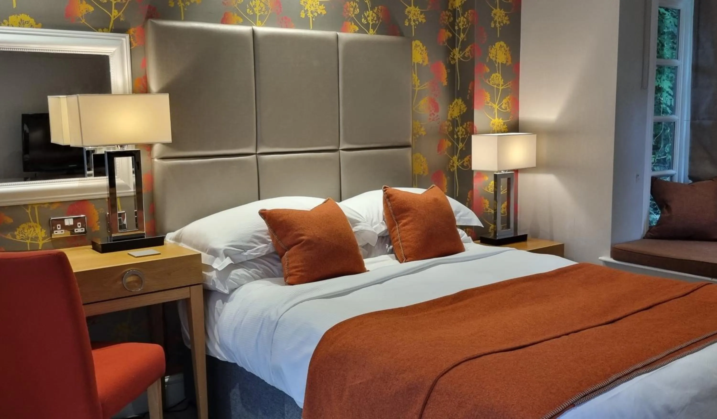 Bed in Langshott Manor - Luxury Hotel Gatwick