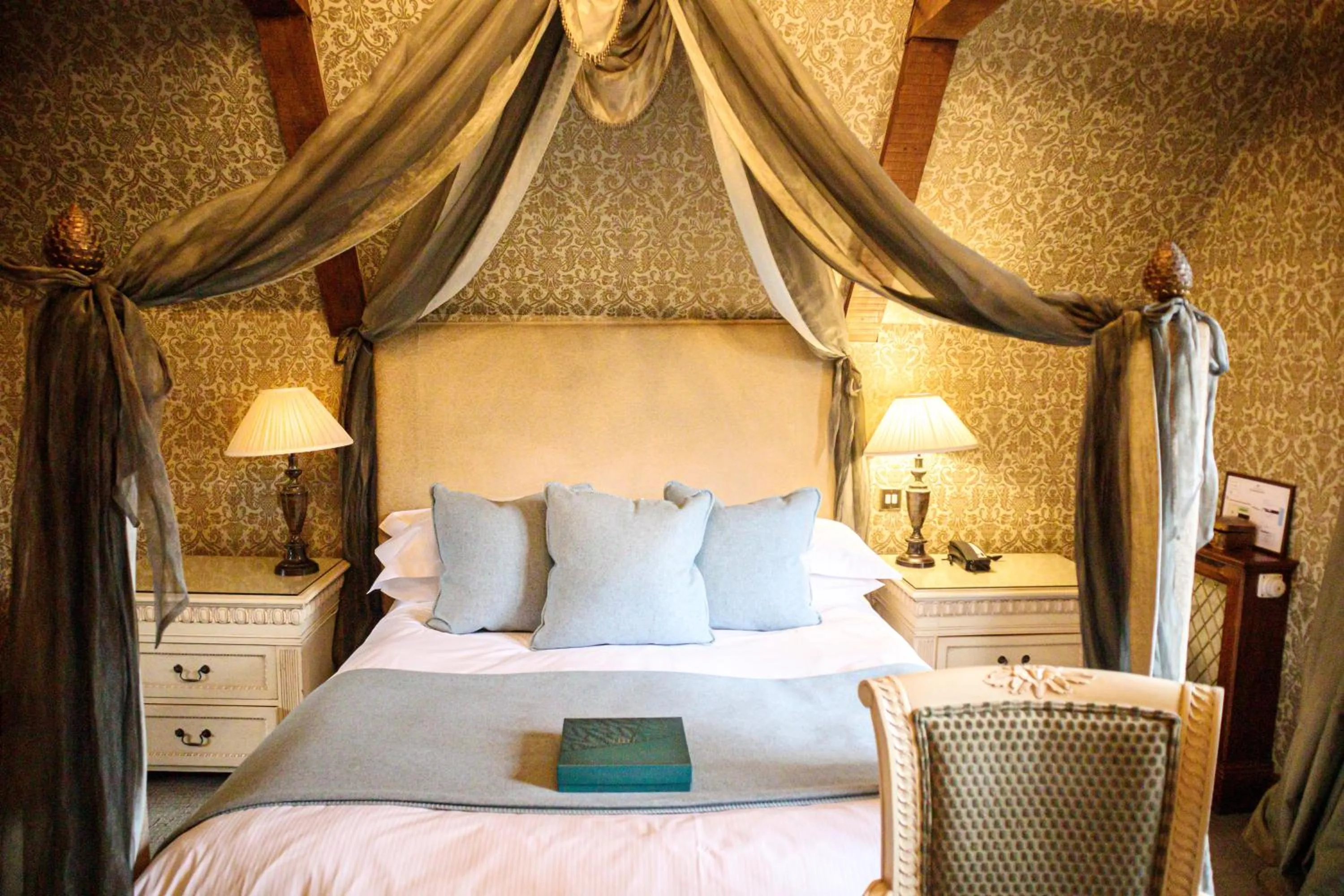 Bed in Langshott Manor - Luxury Hotel Gatwick