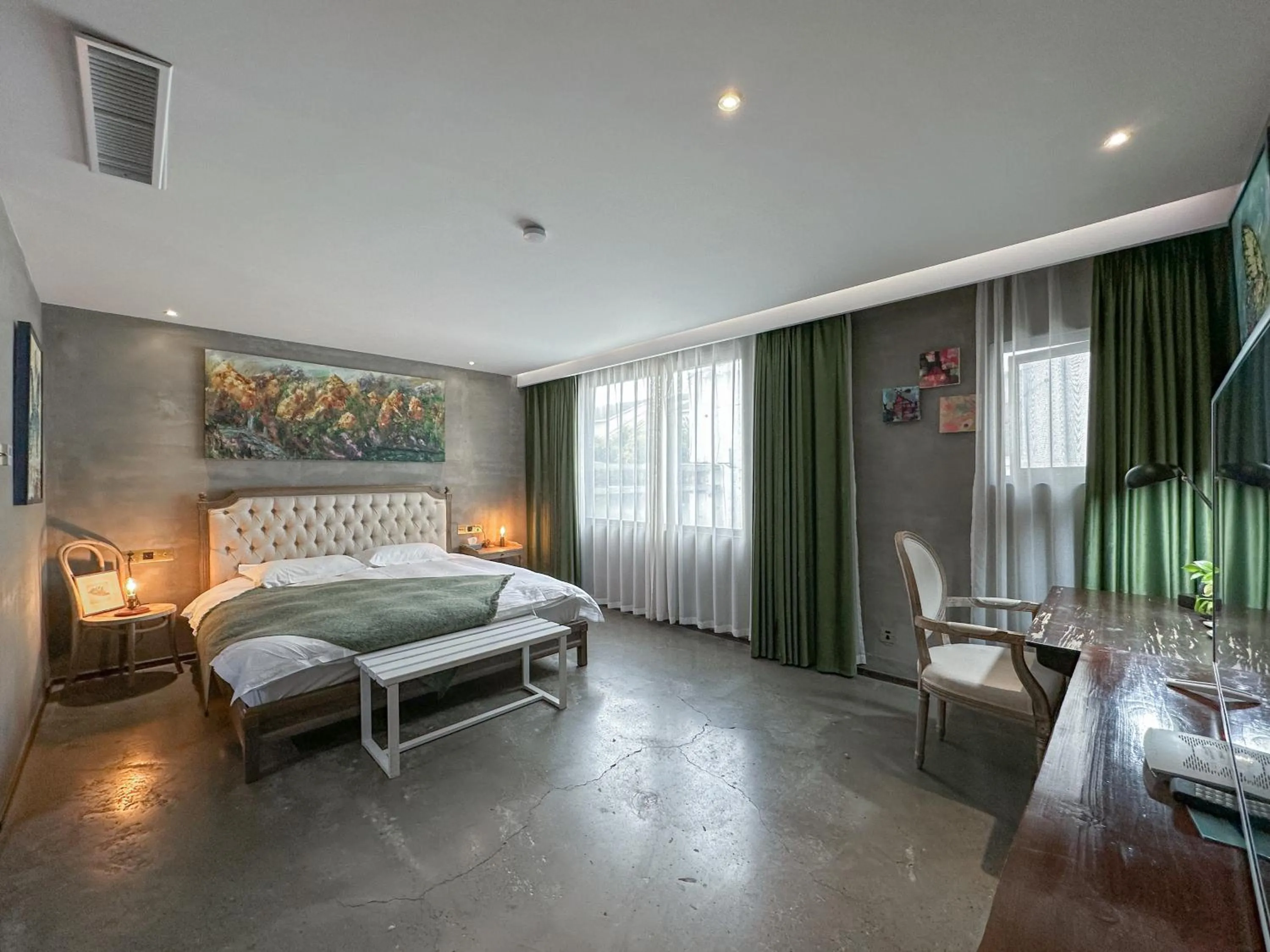 Bedroom, Bed in Suzhou Unique Space Design Art Hotel